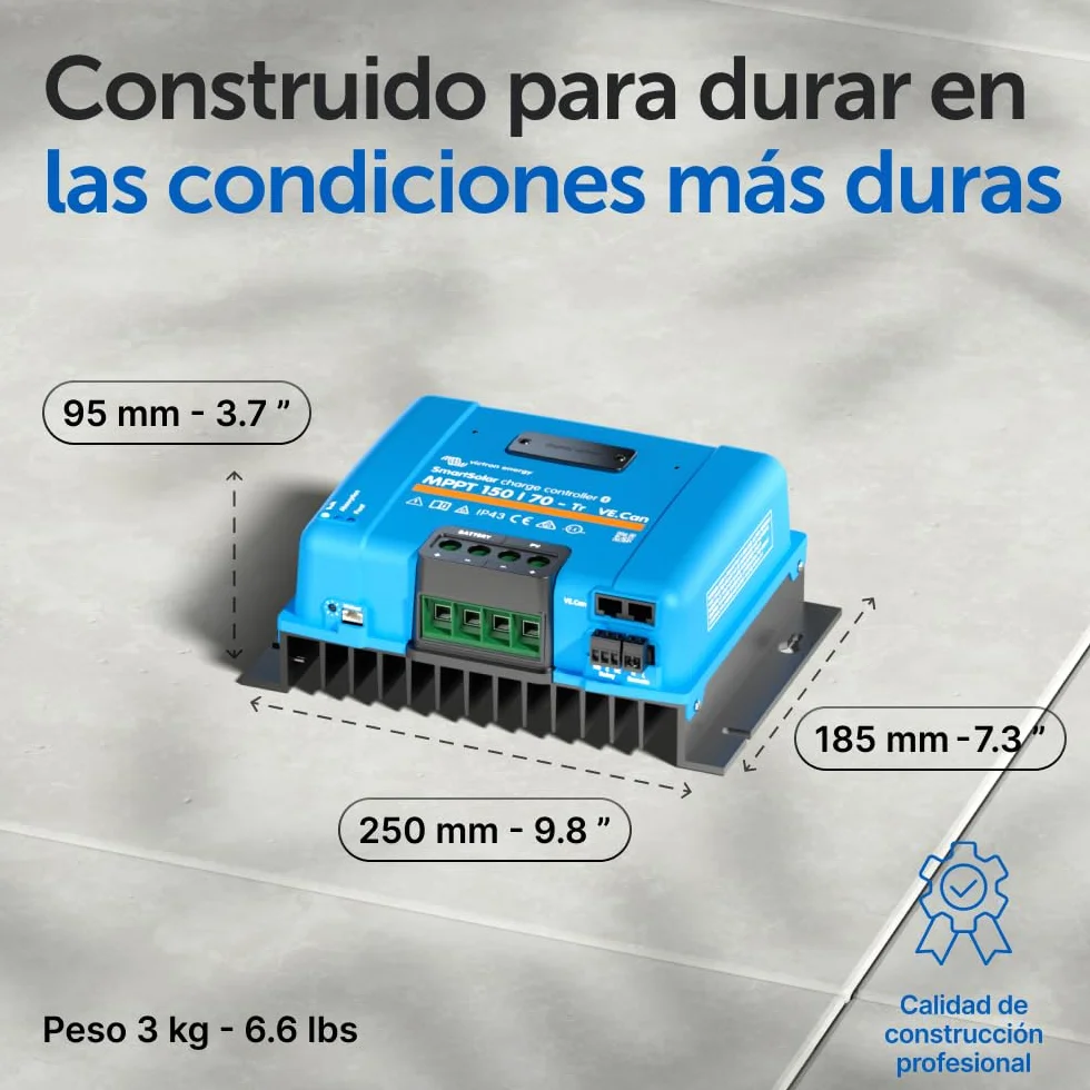Victron Energy SmartSolar MPPT Tr VE.Can 150V 70 amperios 12/24/36/48-Voltios Controlador de Carga Solar (Bluetooth)