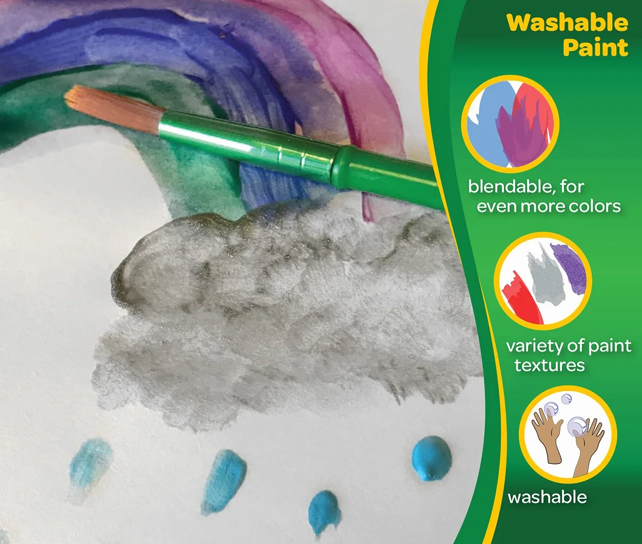 Crayola 5 Pinceles Varios Tamaños Cerdas Suaves para Proyectos Creativos Escuela Ocio Multicolor