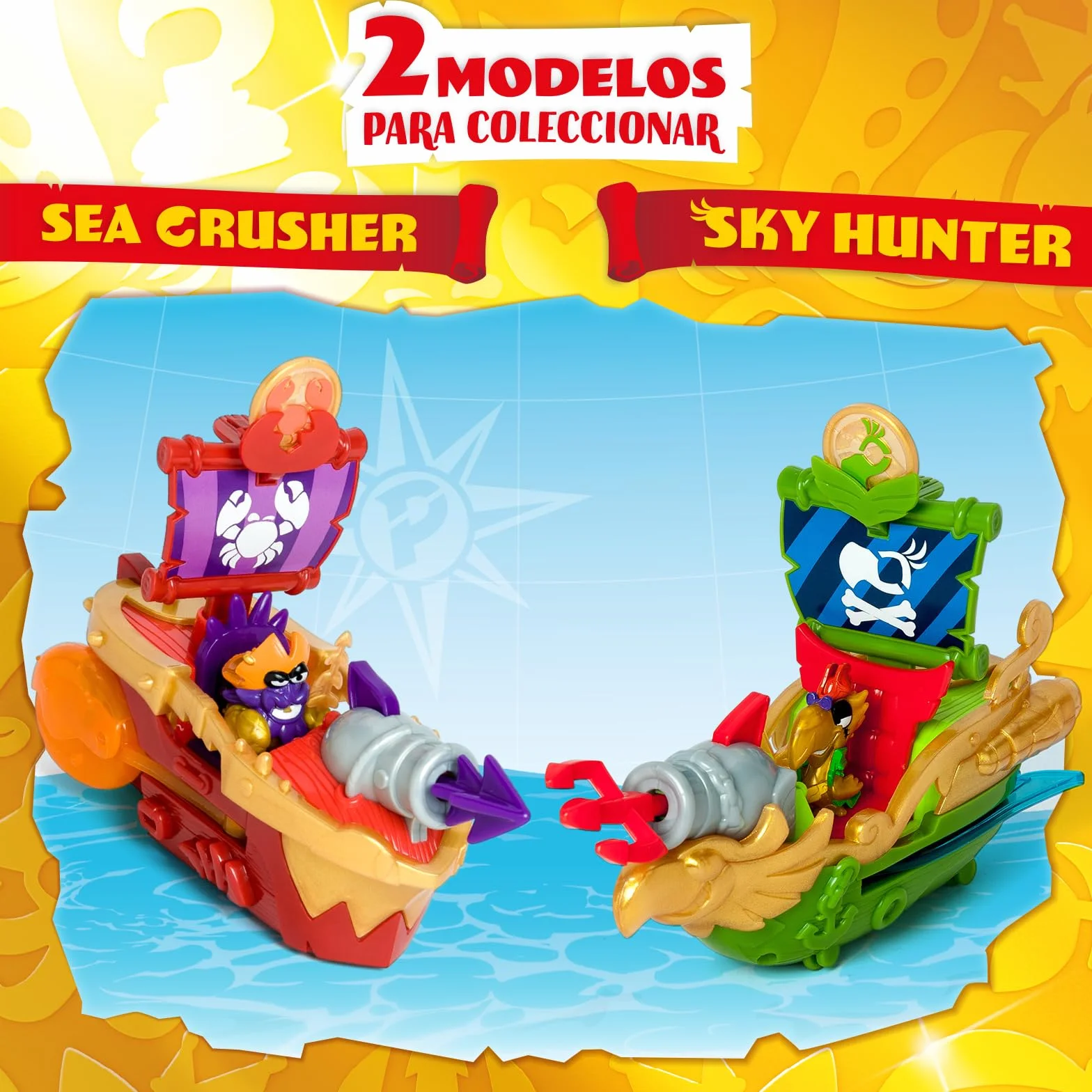 PIRATIX Adventure World Sky Hunter Barco Pirata Loro con Piratix Exclusivo y Tesoro