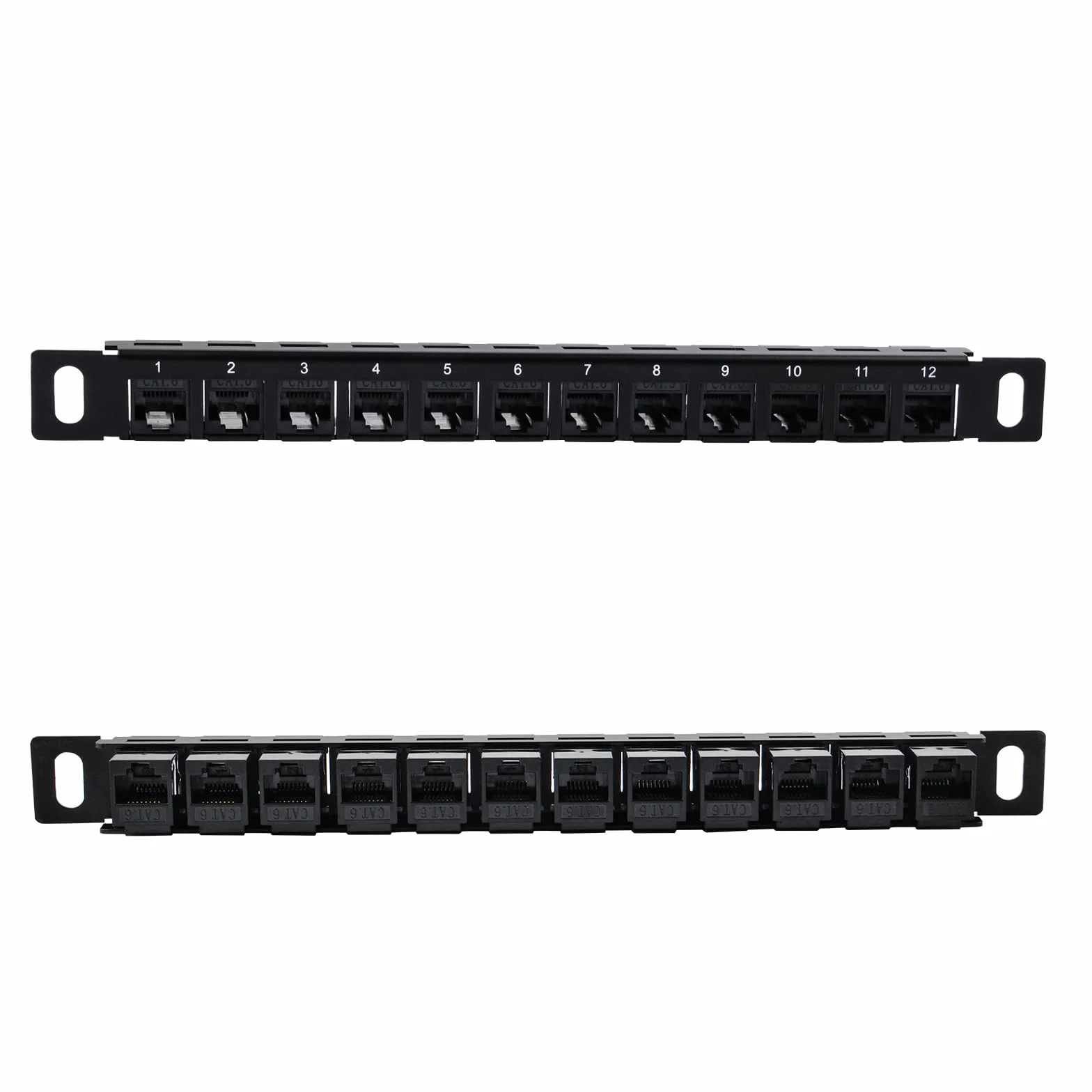 GeeekPi DeskPi Rackmate Panel de Conexión de Red 12 Puertos 0.5U CAT6 Montable en Rack