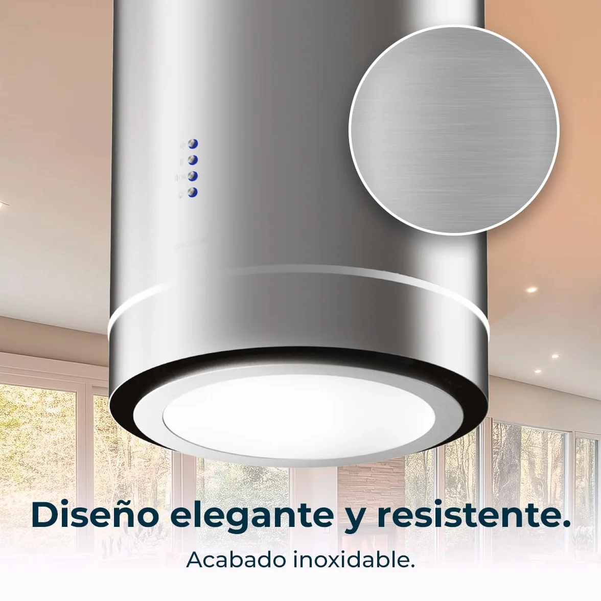 Cecotec Campana Extractora 38cm Isla Redonda Bolero Flux Ire 388000 Inox A++ 800M3/H 210W