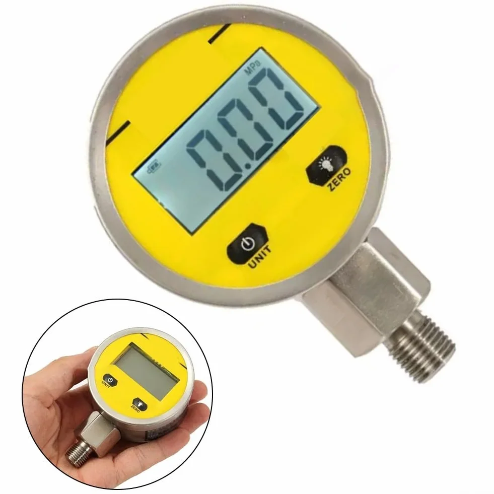 Medidor de Presión Digital, Vacuometro de Vacio Digital, Manómetro de Presión, Pantalla Inteligente de Acero Inoxidable, Probador de Presión Hidráulica al Vacío