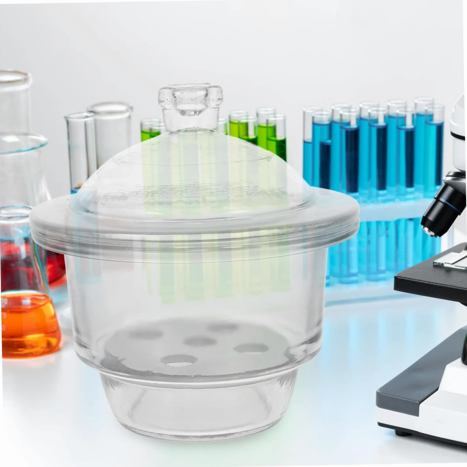 Gatuida Frasco Desecador De Laboratorio De Vidrio Superficie Pulida Para Escuelas y Laboratorios Científicos