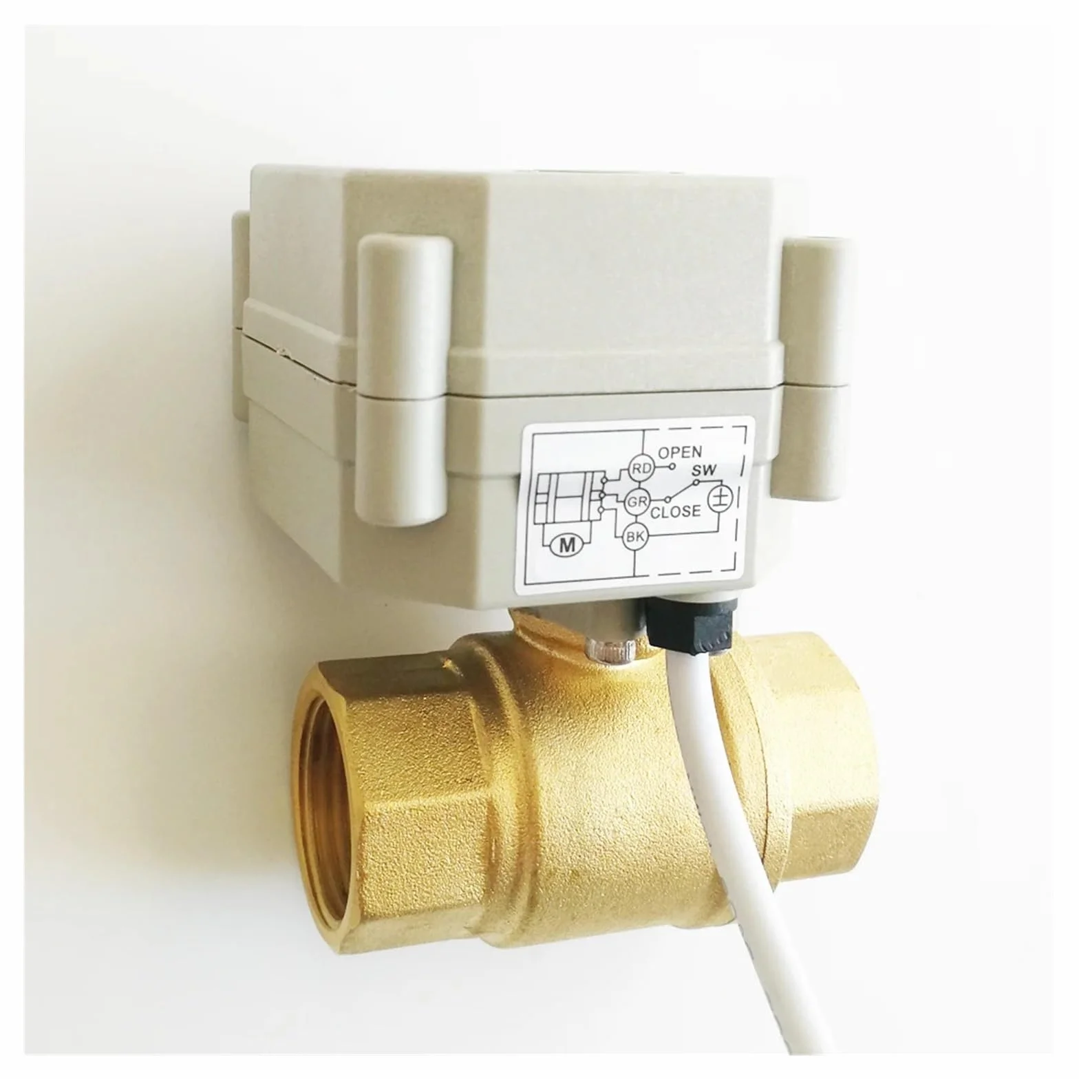 TFM20-B2-C Válvula proporcional DN20 de 2 vías de latón de 3/4 pulgadas DC9V-24V 0-5V 0-10V o 4-20mA 5 cables para control de modulación de agua (BSP salida PWM_4MA a 20MA) (Bsp, salida 4-20MA-0V a