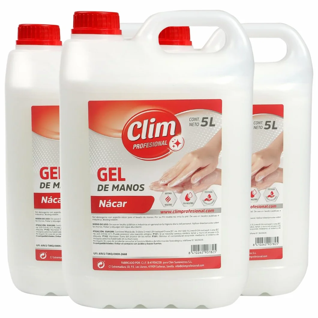 Clim Jabón de Manos Dermo Profesional Blanco Nácar Garrafa 5 Litros Pack 3