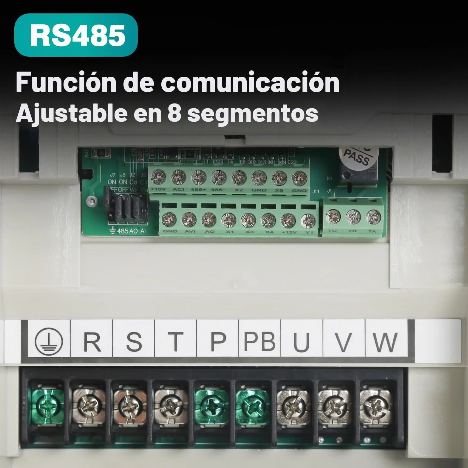 7.5KW Variador de Frecuencia Trifasico 380V VFD Trifásico Entrada Salida 380V Convertidor de frecuencia en máquinas herramienta CNC Trifásicas Trituradoras etc (con cable de extensión)