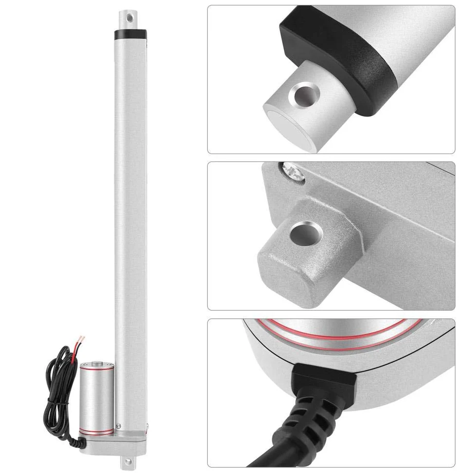 Actuador lineal de 350 mm, DC 24 V 750N Motor de actuador lineal de carrera eléctrica de línea recta para Auto Car RV Abridor de puerta eléctrico Vehículos Barcos TV Mesas elevadoras