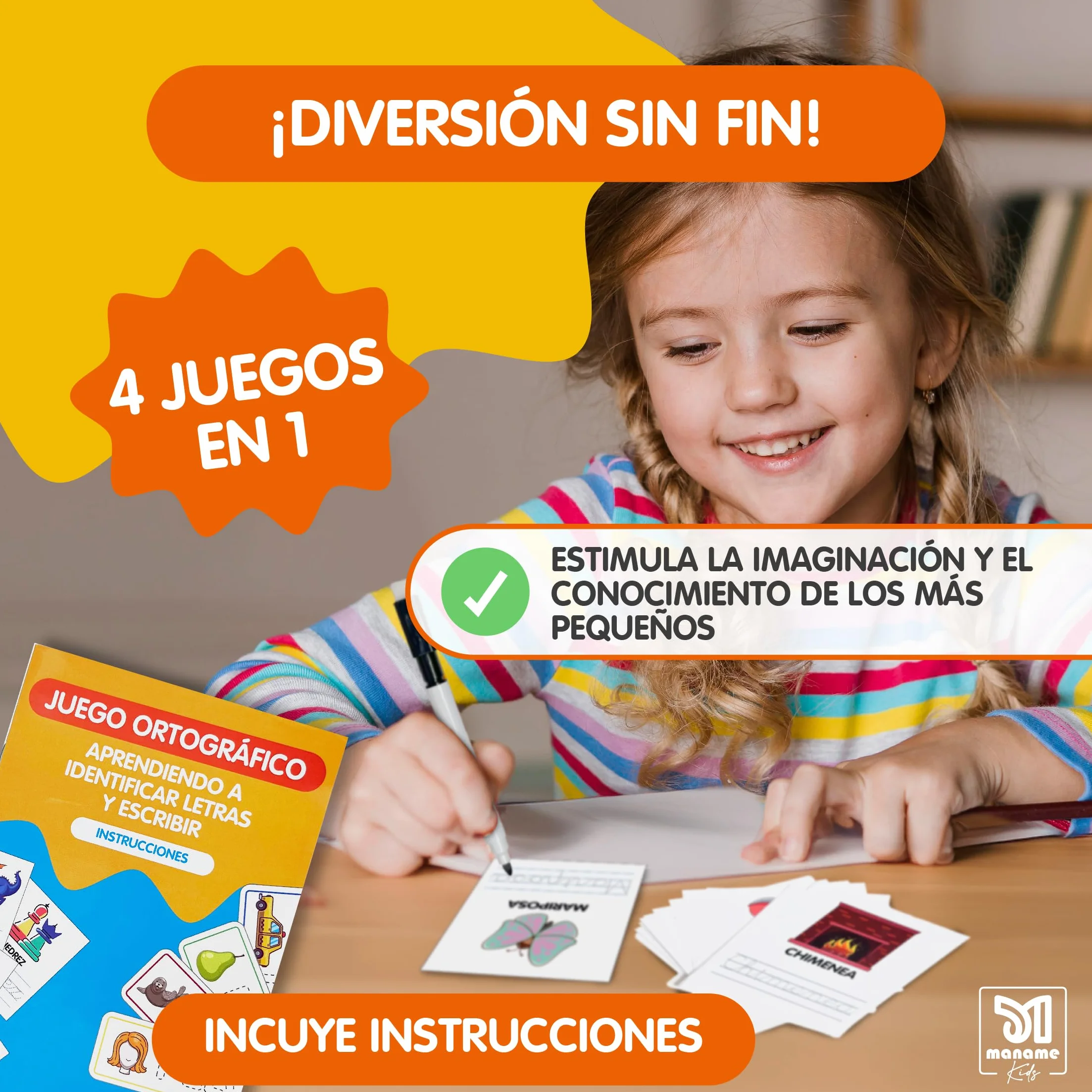 Juguetes Educativos Montessori Niños 3-6 Años Alfabeto Tarjetas Letras Madera Aprender Leer Escribir