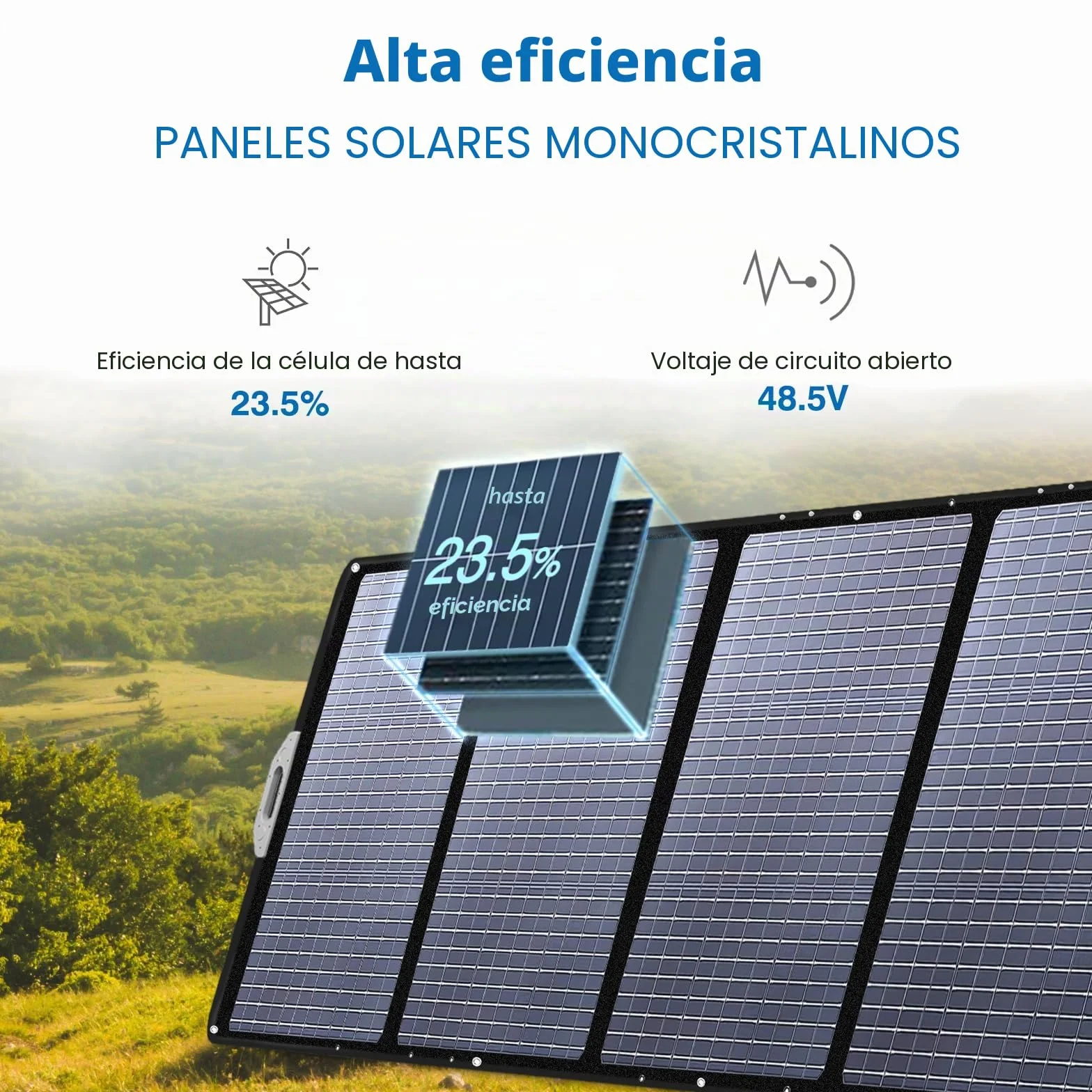 Panel Solar Plegable 400W – Módulo Fotovoltaico/Cargador Solar para Estación de Energía Portátil y Generador Solar, Estanqueidad IP67, Panel Fotovoltaico Portátil