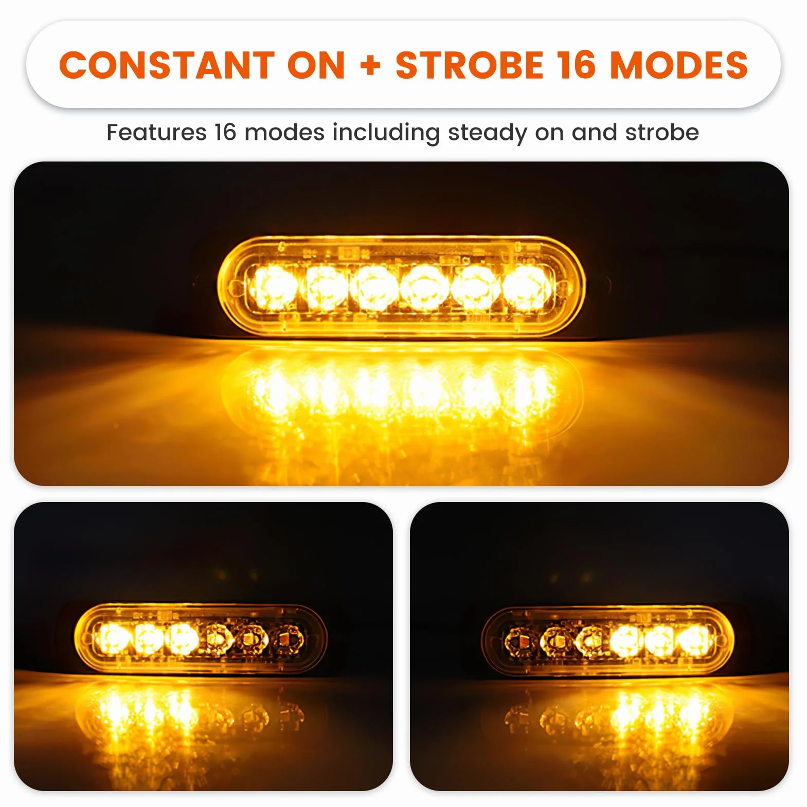 Luces Estroboscópicas LED 12V 24V IP65 Impermeable 4 Piezas para Coche Vehículo Camión