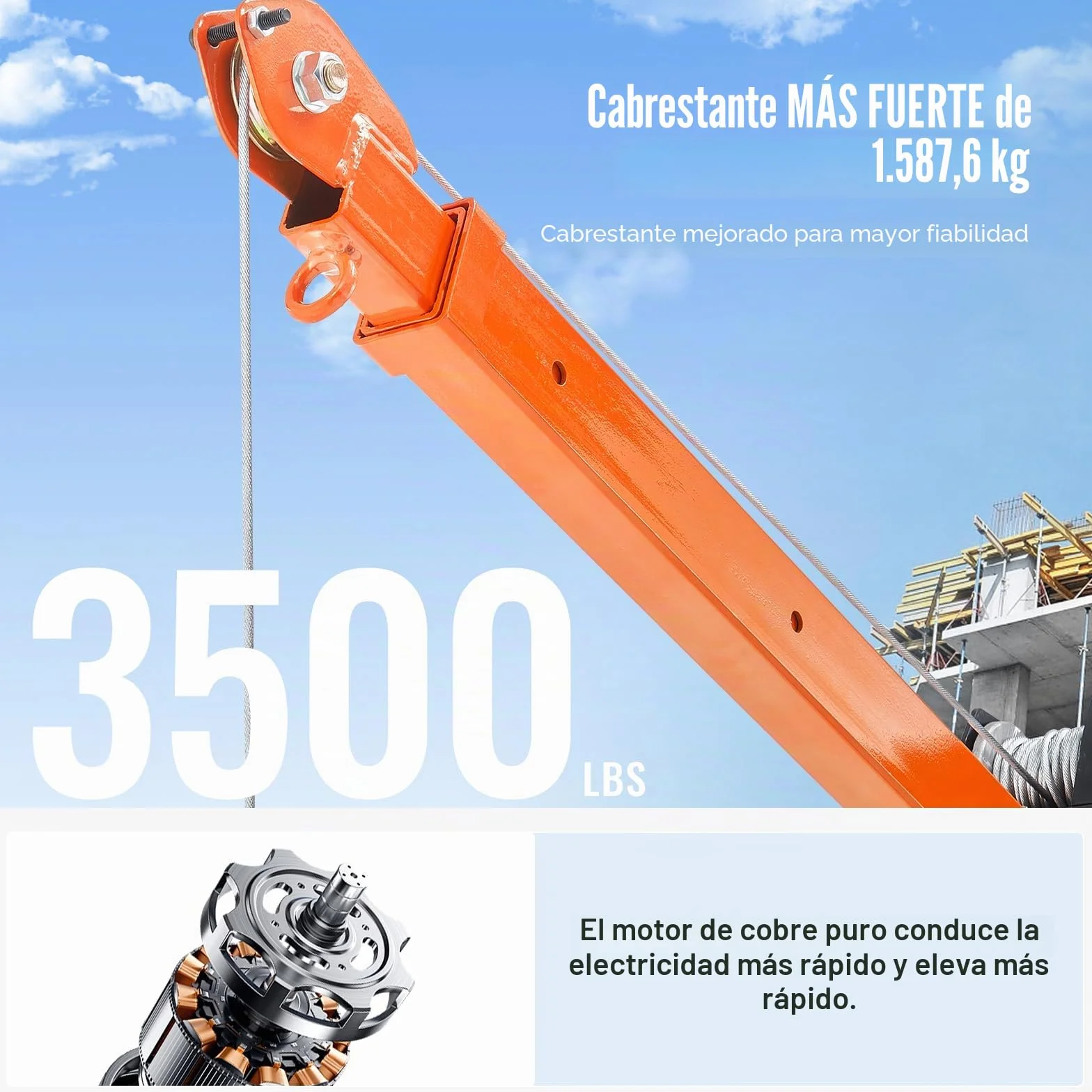 VEVOR Grúa eléctrica para camioneta 1100 libras, grúa plegable montada en camión con cabrestante eléctrico 3500 libras, giro de 360°