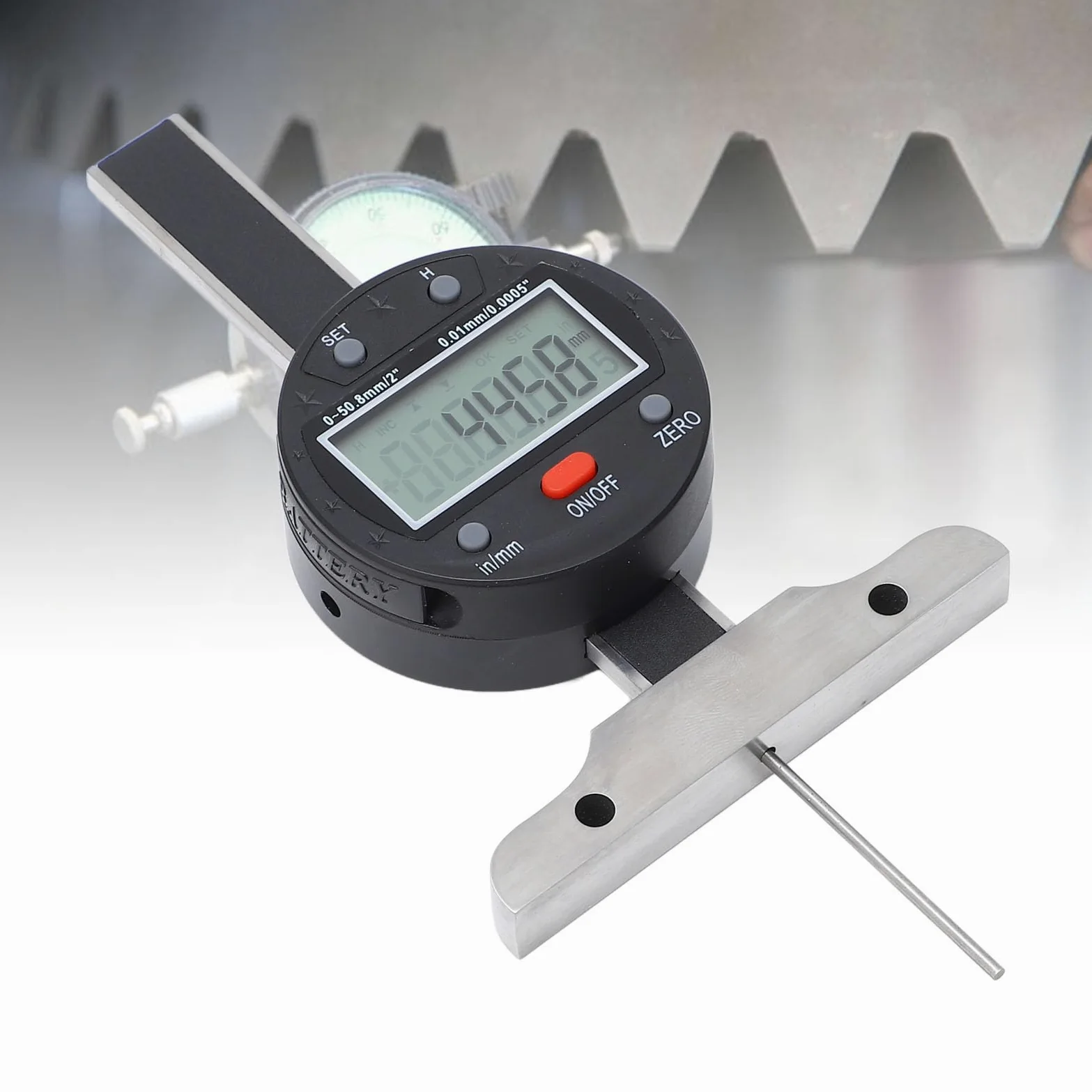 Kadimendium Medidor de Profundidad Digital con Puerto USB Herramienta de Medición Precisa para Profesionales Pantalla LCD de Precisión de 0-50,8 Mm y 0,01 Mm