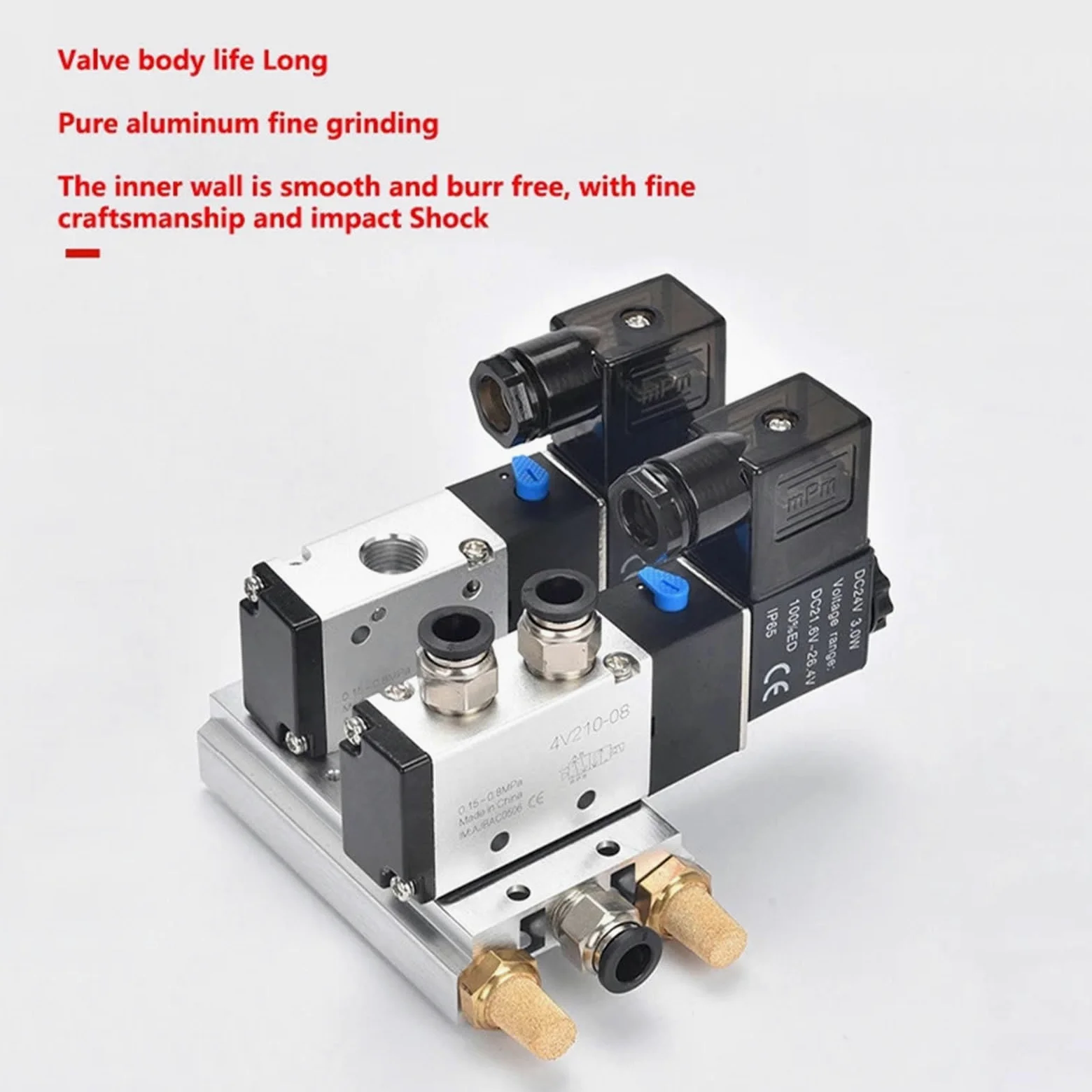 Electroválvula neumática de 5 vías y 2 Posiciones, 4V210-08 y 4V310-10, 12 V, 24 V y 220 V(4V110-06,DC12V)