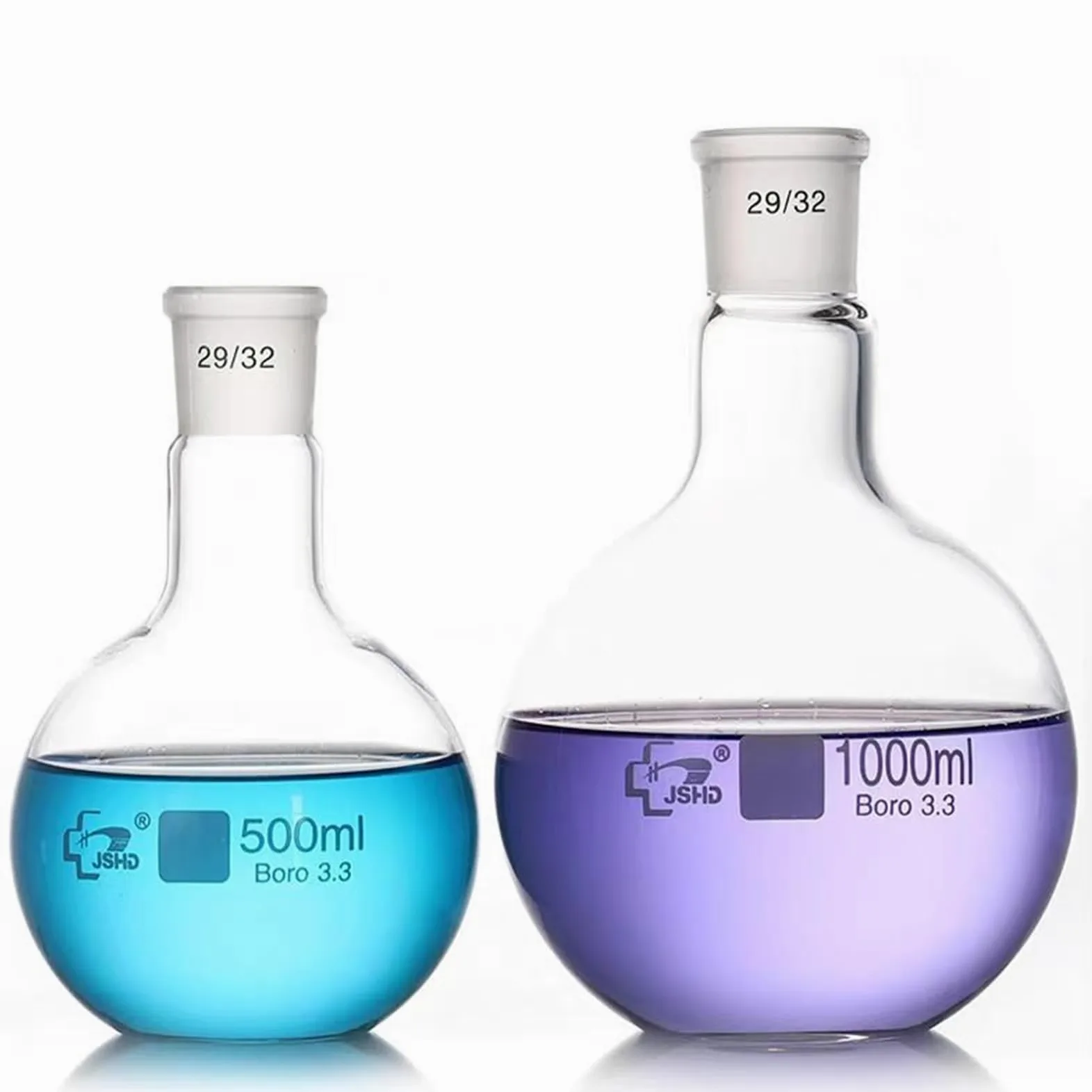 1 Uds. Boca esmerilada estándar 19#24#29# matraz de destilación de una Sola Boca con Vidrio de Fondo con Capacidad de 50ml a 2000ml(2000ml caliber24)