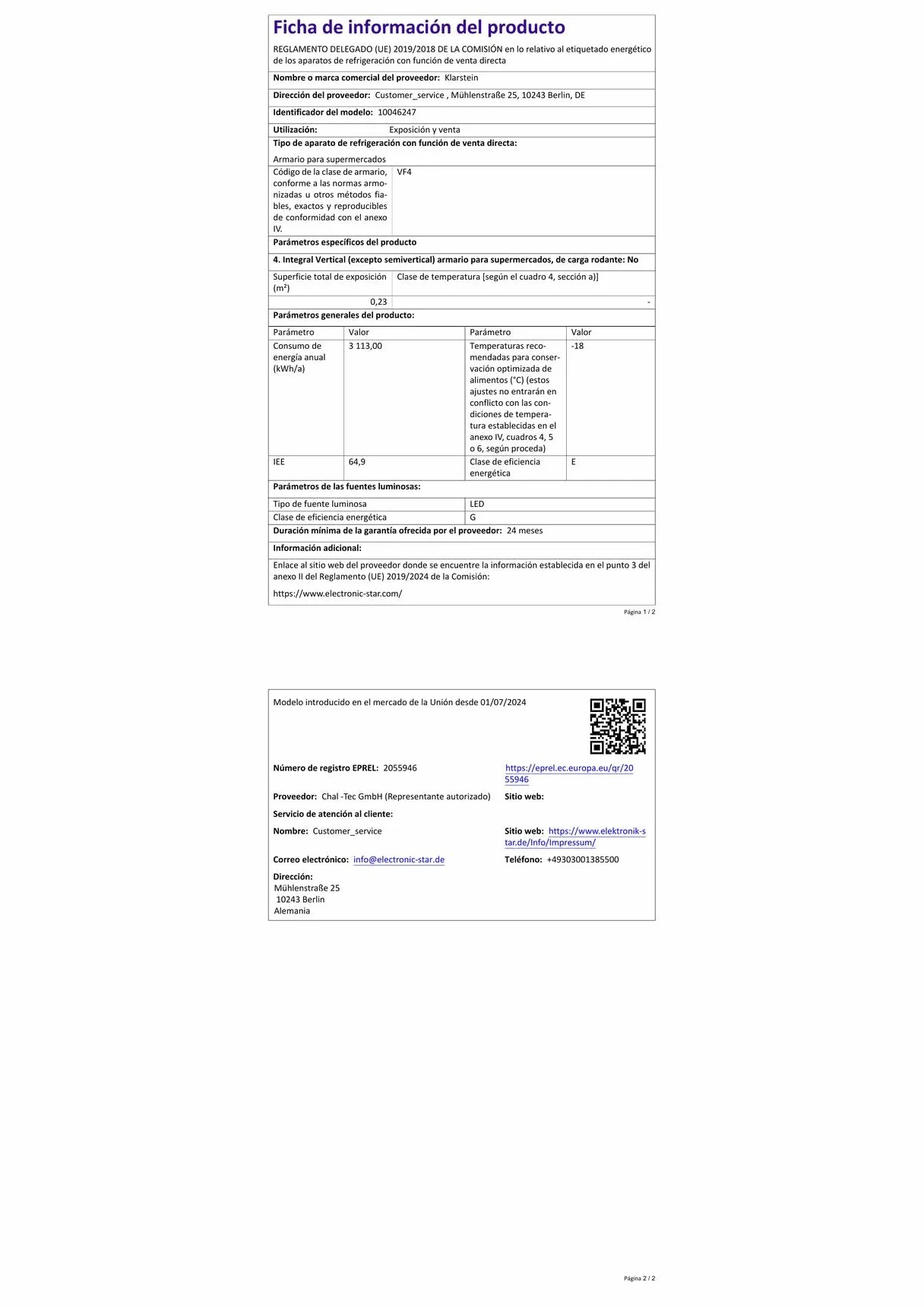 Klarstein IceAge 88 Congelador Pequeño 88L Temperatura Ajustable 0 a -18°C Puerta de Cristal Iluminación Led 3 Estantes Eficiencia Energética E Blanco