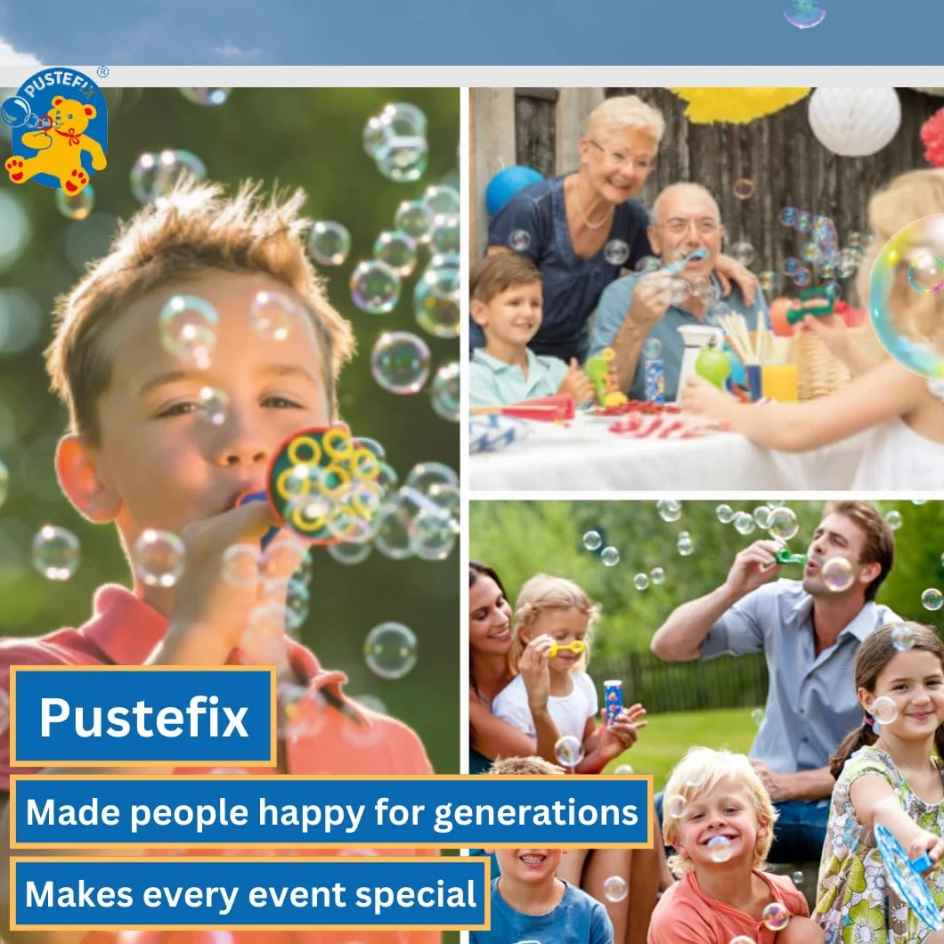 PUSTEFIX Botella de Recarga Mini Burbujas 250 ml para Bodas, Cumpleaños Infantiles, Despedidas