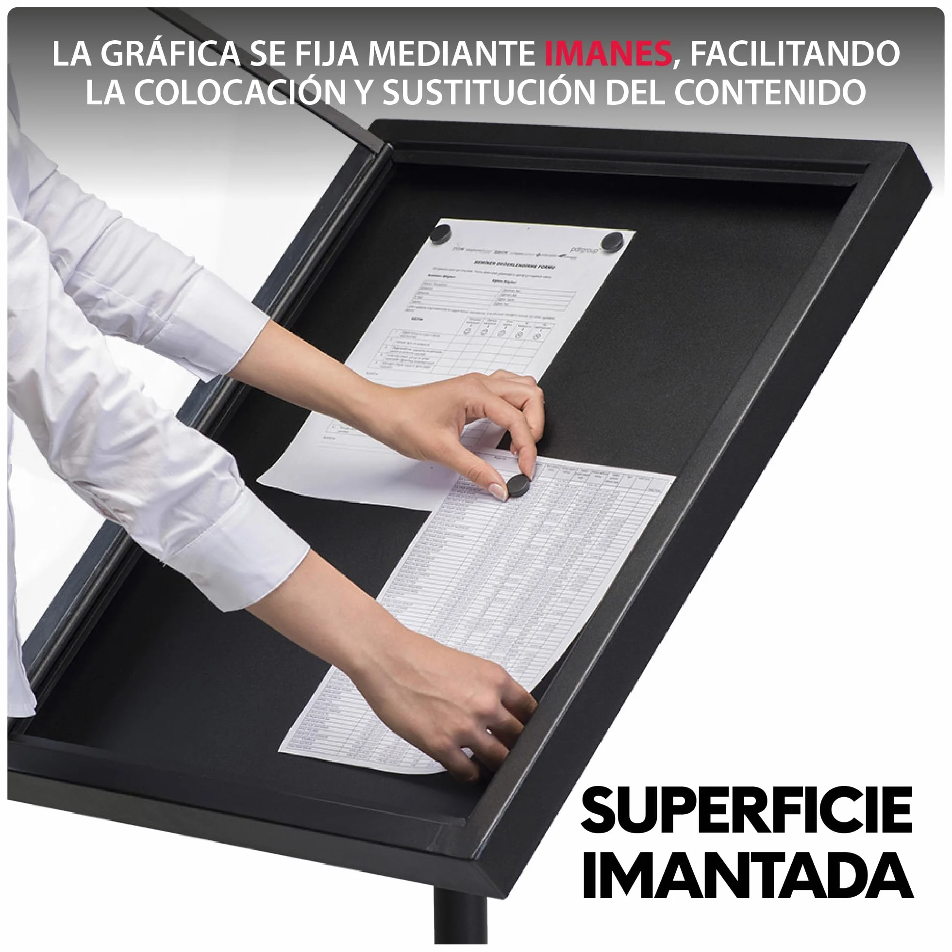 Porta Menú Restaurante, Expositor Informativo de Pie, Soporte Informativo de Pie (A4x4, Negro Brillo)