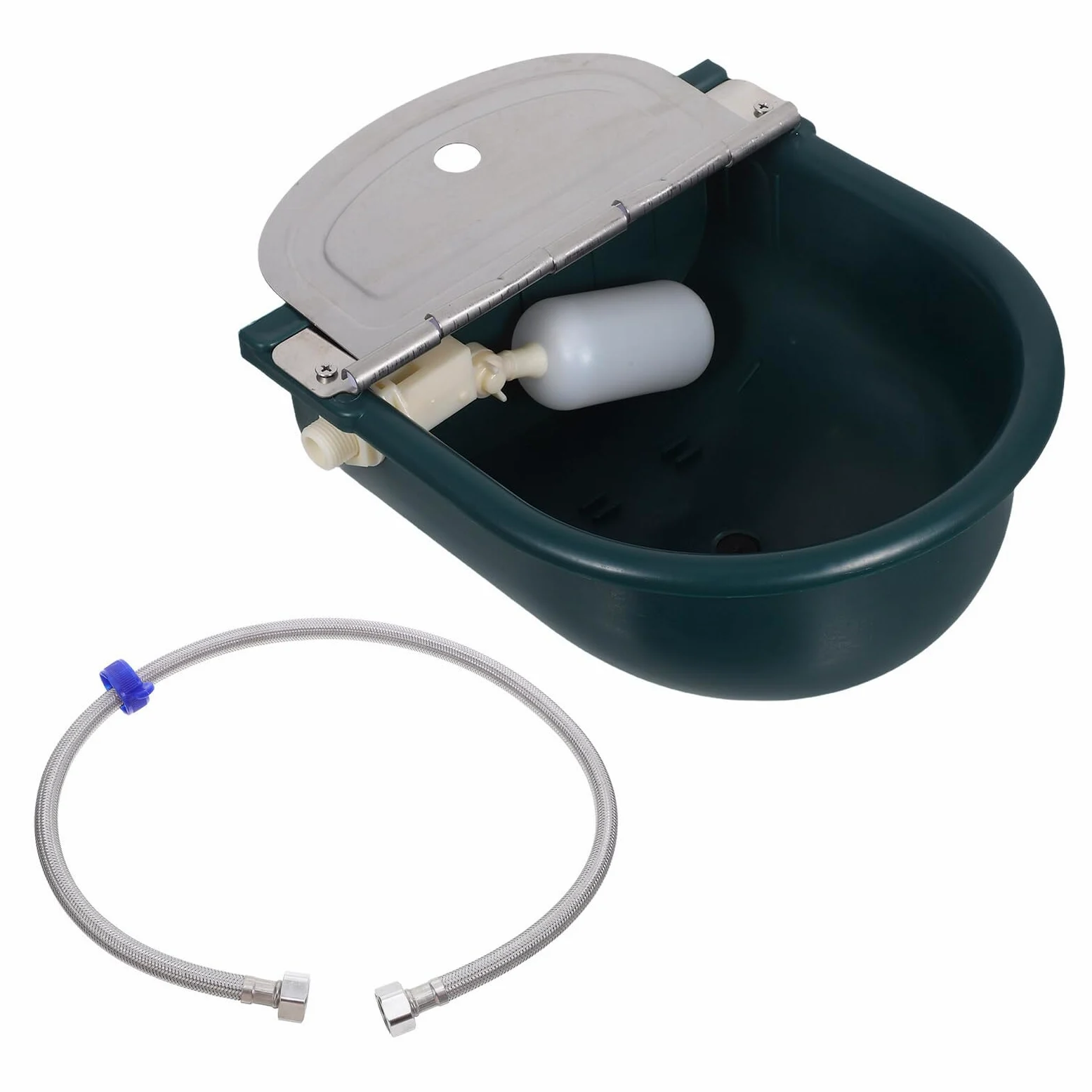 SHINEOFI Bebedero Automático para Animales de Plástico Resistente con Válvula de Flotador y Tubo de Acero Inoxidable de 80 CM para Caballos Vacas Cabras Ovejas y Perros Abrevadero