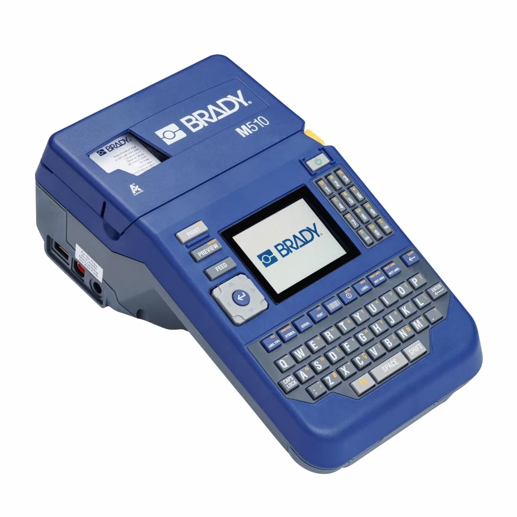 Brady M510 Impresora de Etiquetas Portátil - Máquina de Etiquetas - Etiquetadora Industrial para Etiquetas Resistentes a Productos Químicos - Incluye 1 Cartucho de Etiquetas - Sustituye a BMP51