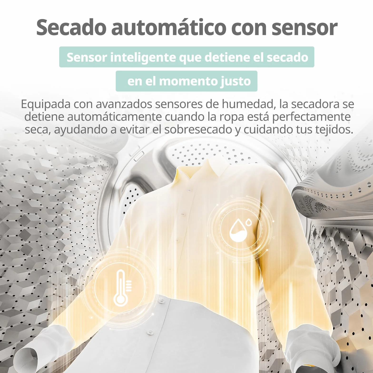 COMFEE' CFP03ED100W-HL Lavadora y Secadora 2 en 1 de Pie, 10 kg/7 kg, 60 cm, Motor BLDC, Blanco