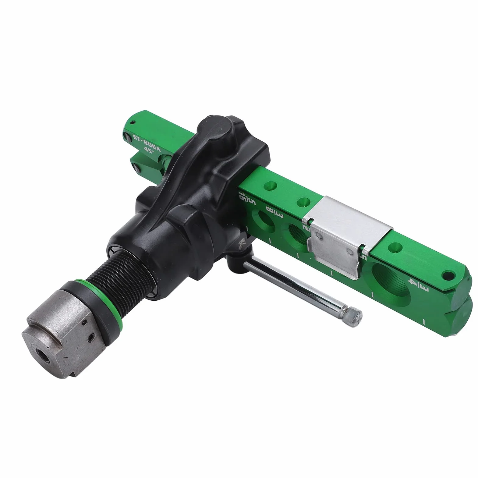 Expansor de Cono Excéntrico Universal 45 Grados 2 en 1 Herramienta de Abocardado de Tuberías de Trinquete con Función de Taladro Manual para Tuberías de Aluminio de Cobre 1/4 Pulg. 5/16 Pulg. 3/8 Pulg