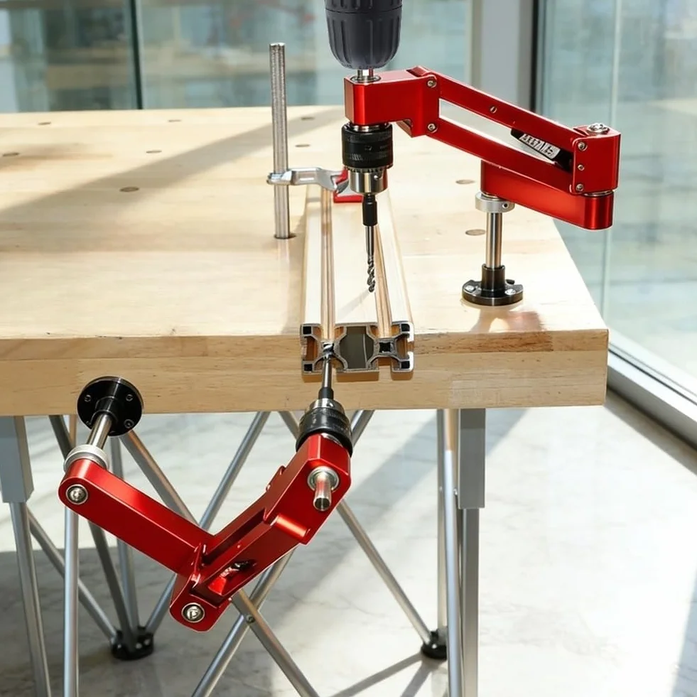 Soporte de roscado guiado carcasa aluminio anodizado configuración horizontal vertical
