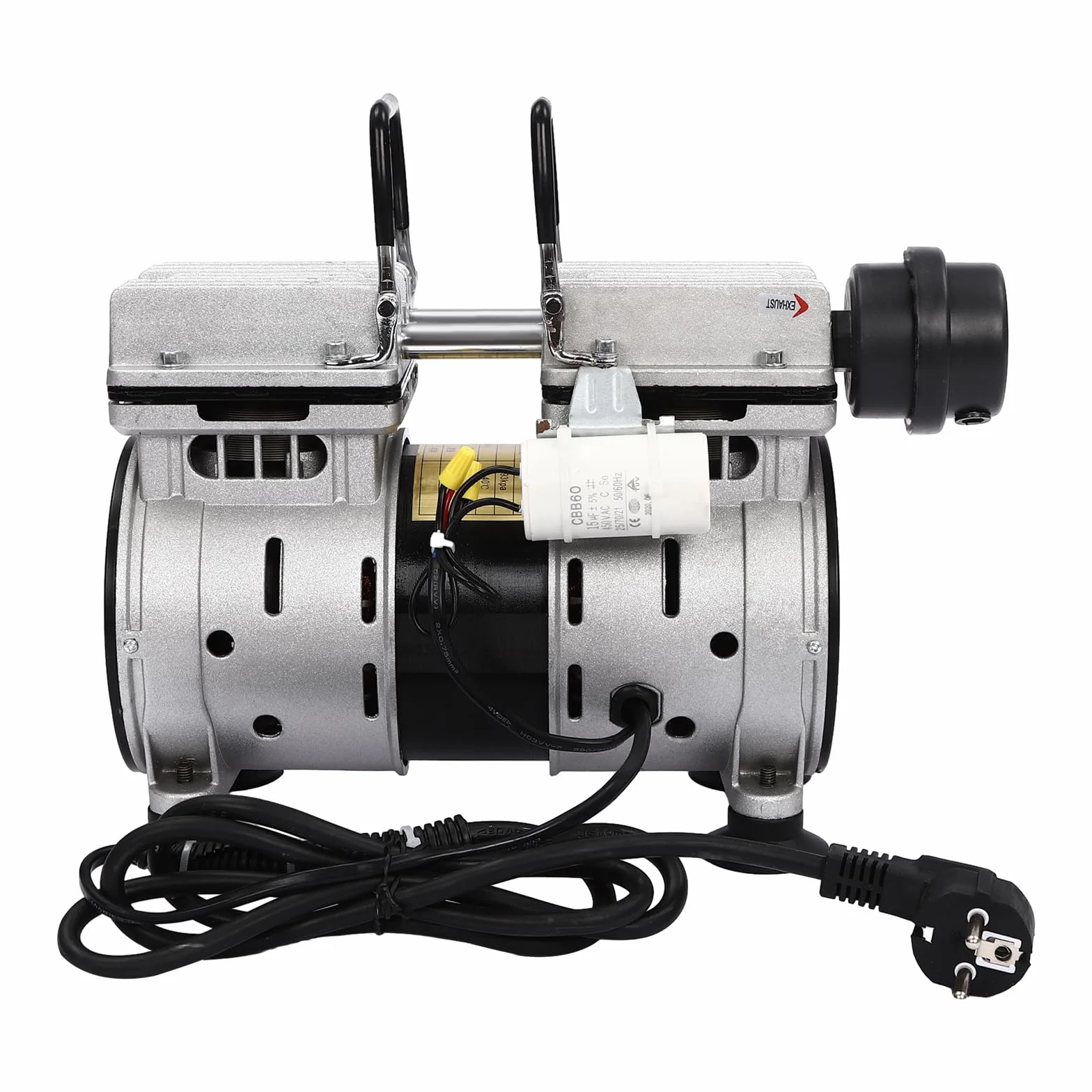 Bomba de vacío, 550 W, 1400 rpm, bomba de vacío sin aceite, con silenciador, 8 bar, 120 l/min, bomba de presión de laboratorio, para experimentos de estanqueidad de gas, procesamiento de alimentos