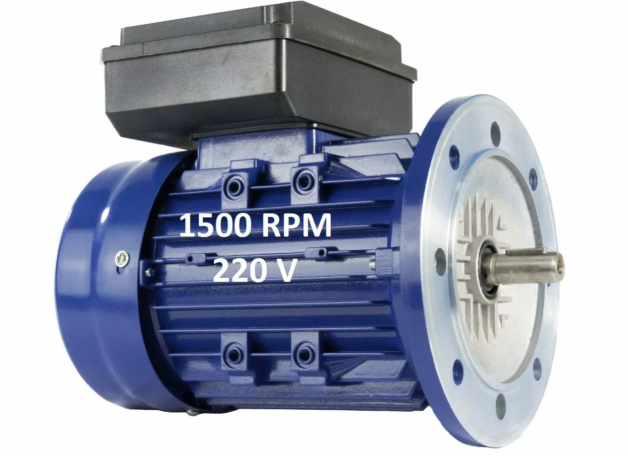 MOTOR ELECTRICO MONOFASICO 0,37KW / 0,5CV 220V 1500RPM B5 (BRIDA 160mm) TAMAÑO 71 - EJE 14mm ALTO PAR DE ARRANQUE ALREN