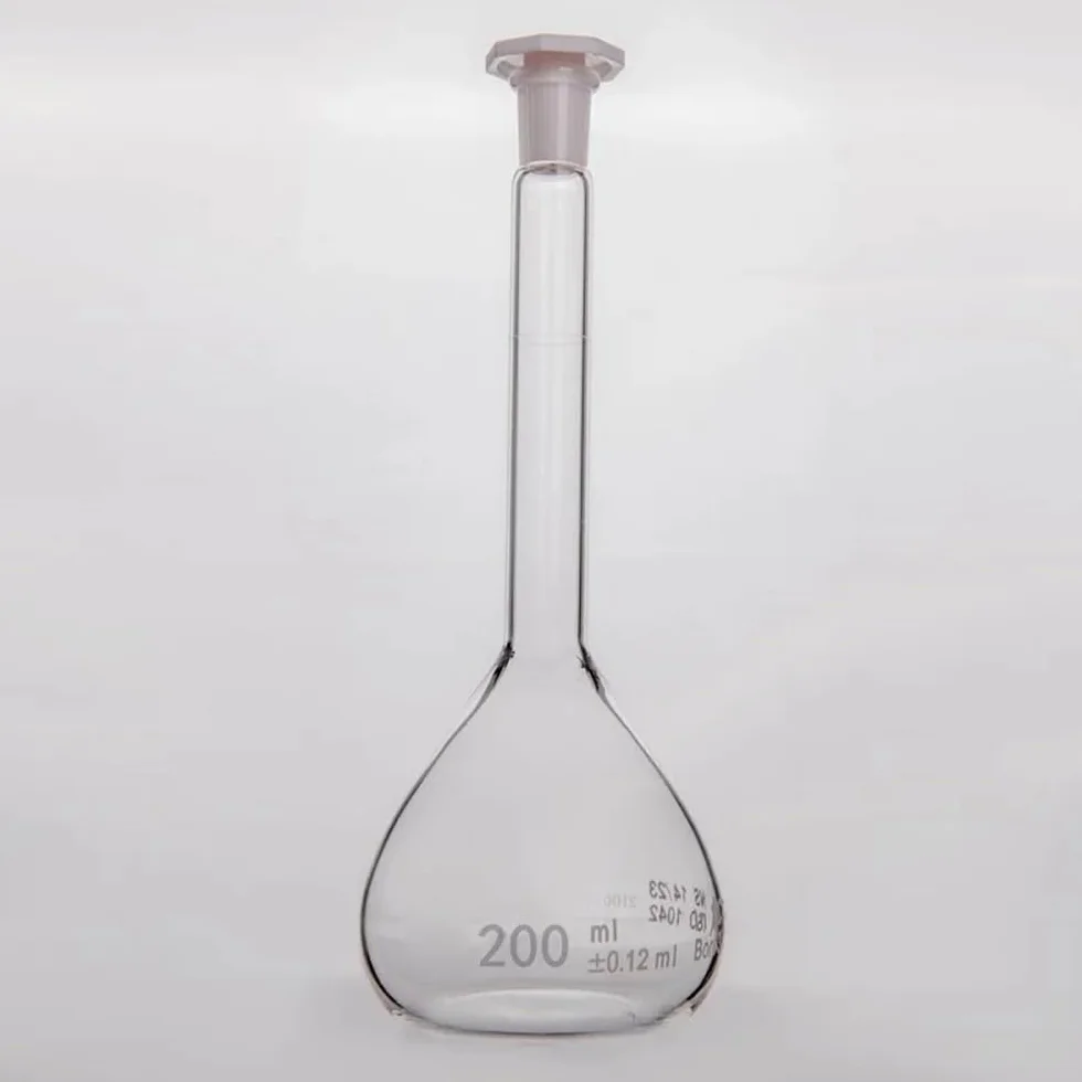 Equipos y suministros de laboratorio Matraz aforado transparente con tapón de plástico, vidrio borosilicato F81
