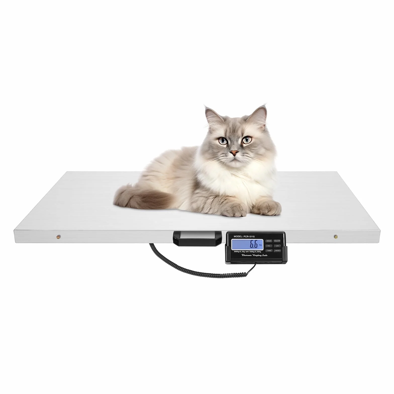 Báscula veterinaria para suelo, para mascotas, para paquetes, gatos, veterinarios, de plataforma, 300 kg, para cargas pesadas, 103 cm x 53 cm