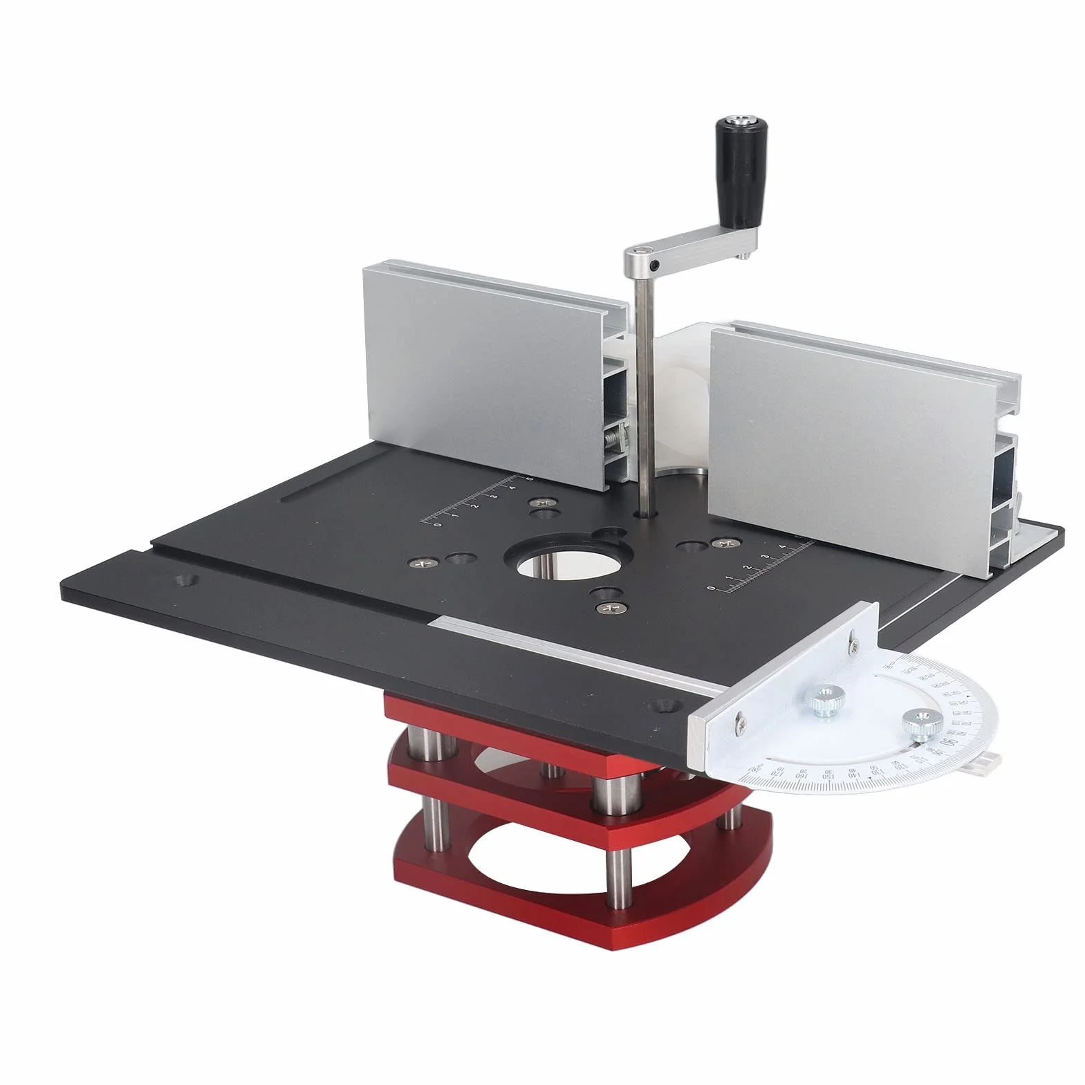 Elevador de Enrutador con Placa Superior, Base de Elevación de Enrutador para Carpintería, Ranurado, Recorte, Biselado, Mesa para Máquinas de Carpintería (Negro)