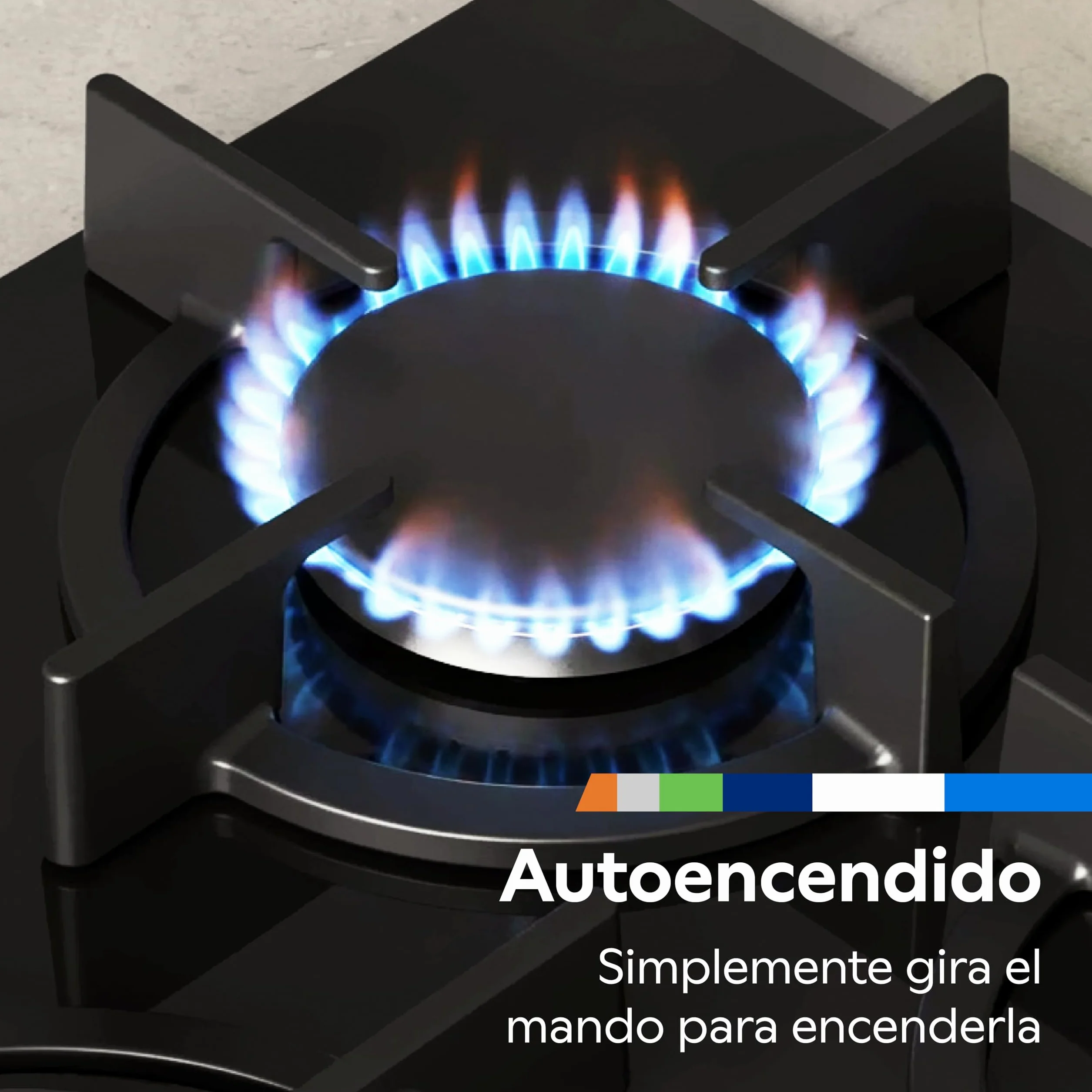 Balay 3ETG663RN Placa de gas 60 cm 3 Zonas Cocción Mandos extraíbles Control llama Autoencendido GasStop negro