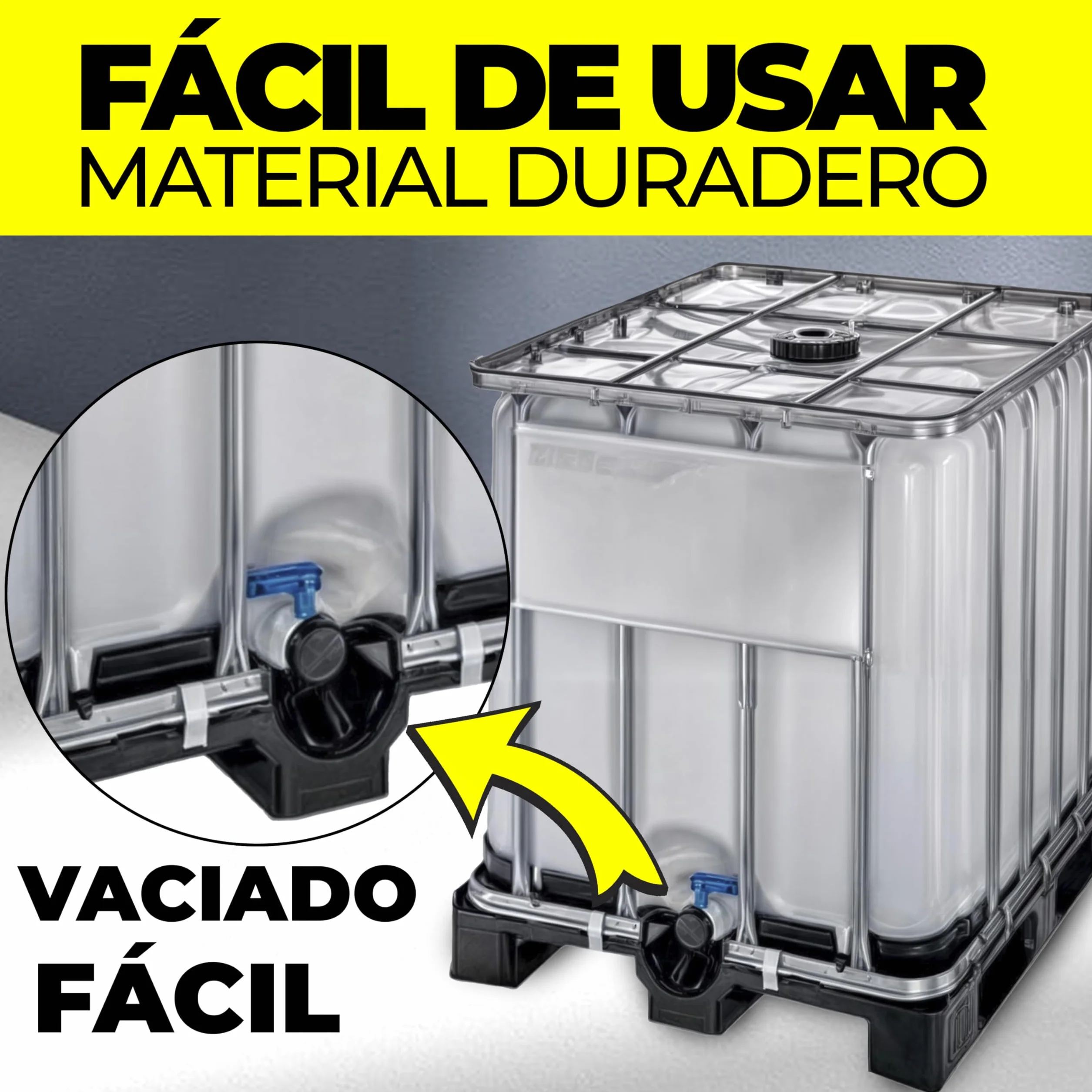 Werit Contenedor Depósito 600 litros con Palet de plástico ADR