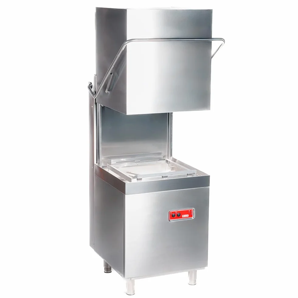 Lavavajillas Industrial Cúpula 50x50 cm con Bomba de Abrillantador, Detergente y Desagüe | Lavavajillas Capota para Hostelería | Lavavajillas Profesional Lavado Rápido para Bares y Restaurantes