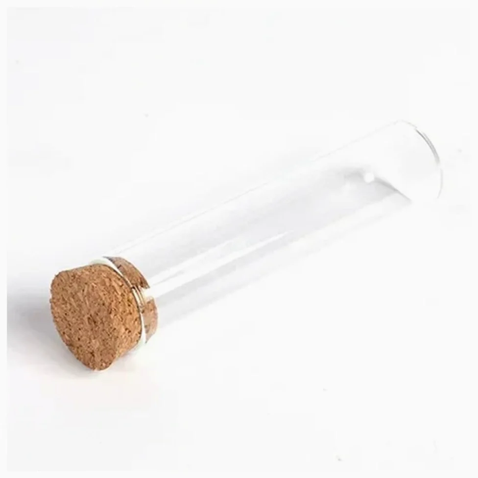 Equipos y suministros de laboratorio Lote de 10 tubos vidrio transparente laboratorio 12 a 30 mm diámetro con tapón corcho y fondo plano