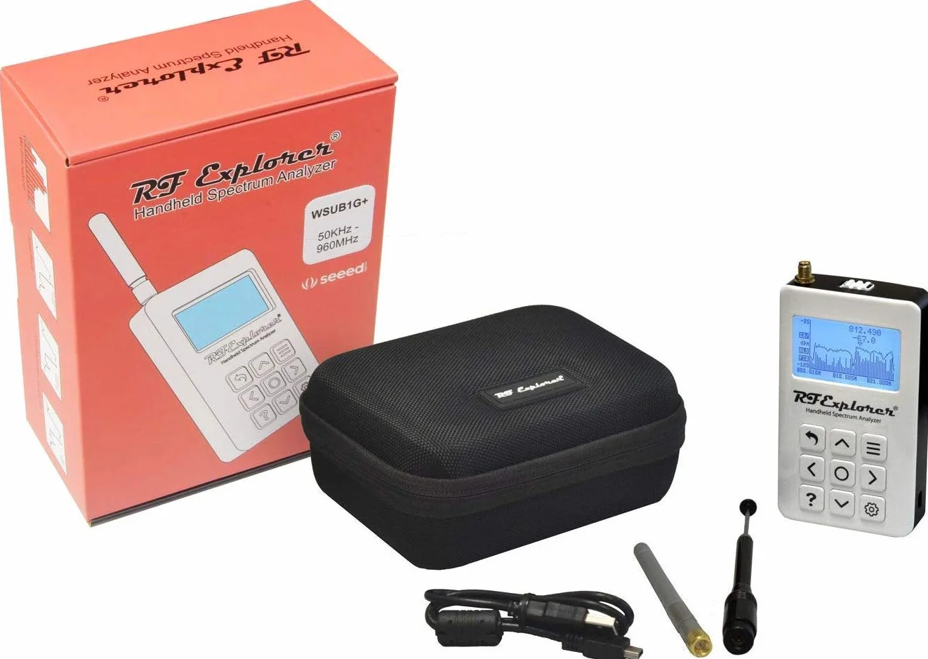 RF Explorer WSUB1G Plus Slim Analizador de Espectro digital que cubre el rango de frecuencia de 1 GHz a partir de 50 KHz