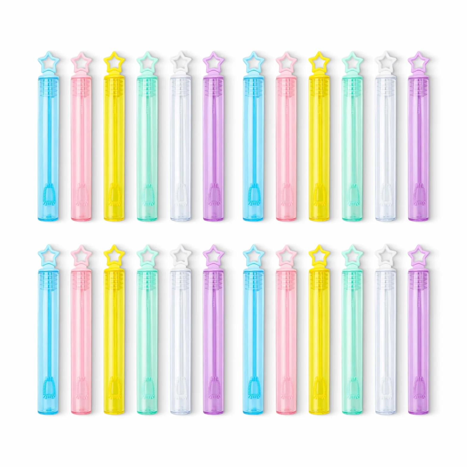 Mini pompas de jabón 24 piezas pack estrella burbujas regalitos cumpleaños fiestas tubos vacíos rellenar interior exterior