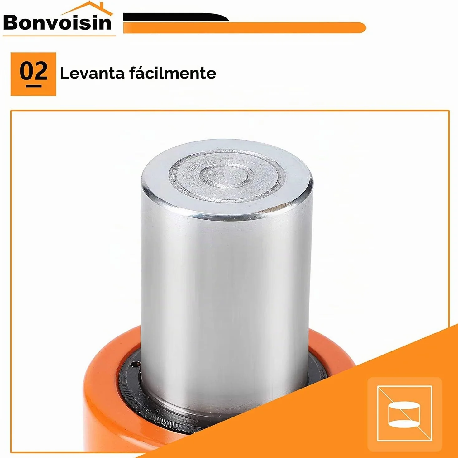 Bonvoisin 20T Gato Hidráulico, Elevación 50mm, Altura Propia 106mm, para Ingeniería Mecánica, Edificios y Puentes (RSC-20T)