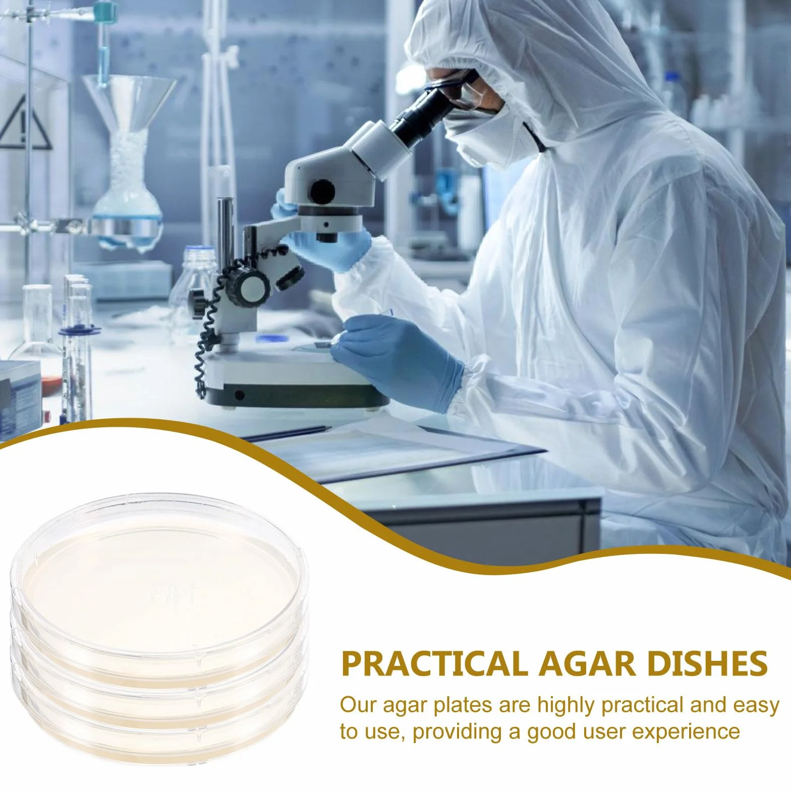 Didiseaon 10 placas de agar preparadas: placas de Petri con agar de 90 mm, kit de cultivo de placas de Petri para experimentos científicos de laboratorio