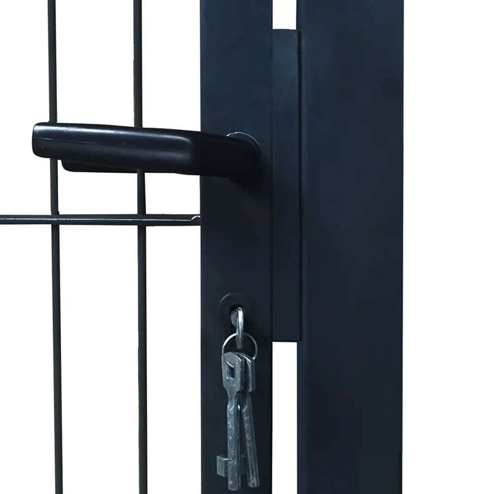 vidaXL Puerta de Valla 2D (Individual) Gris Antracita 100x140 cm