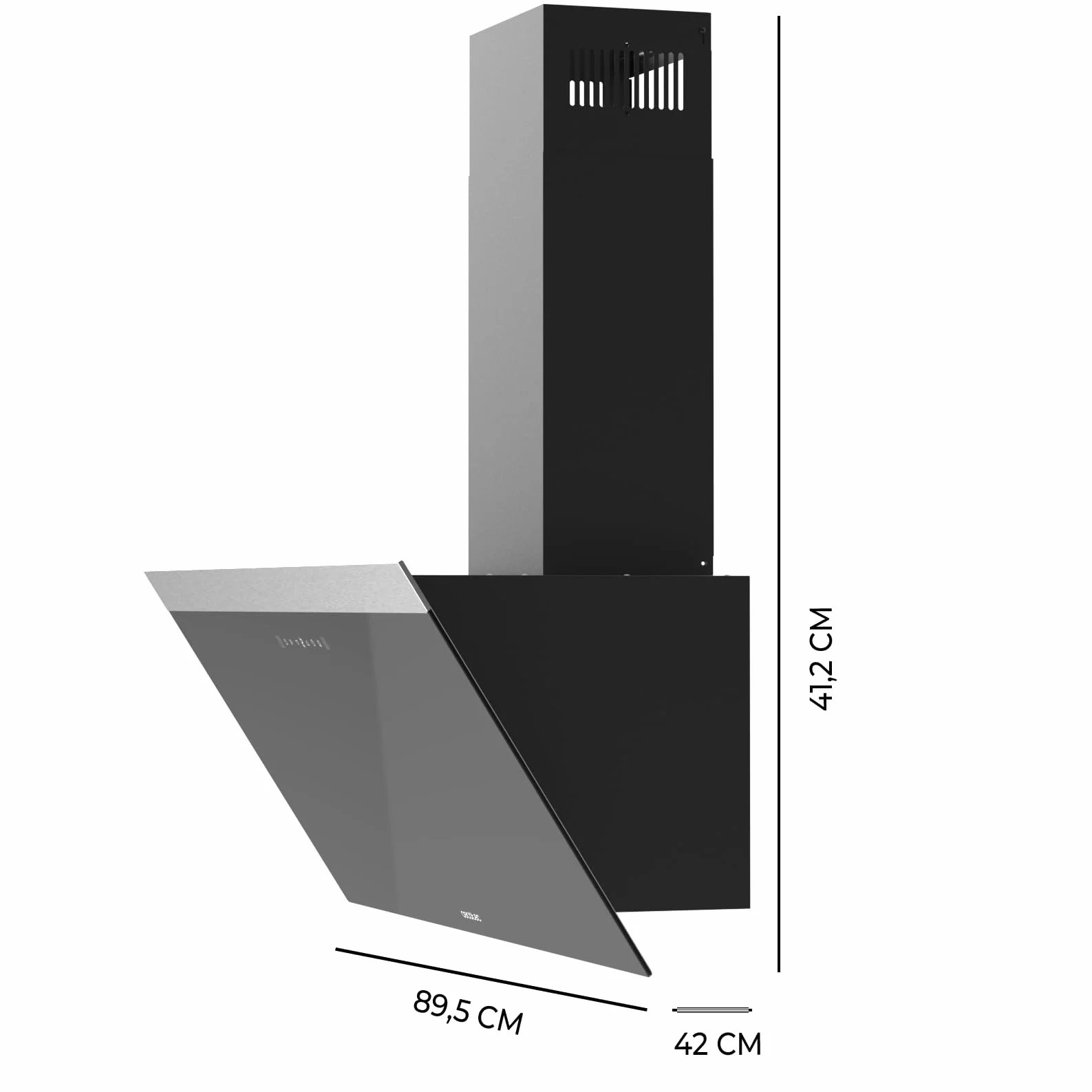 Cecotec Campana Extractora Decorativa 90cm Bolero Flux DT 906500 Glass Black 165W 650m3/h Control Táctil Booster