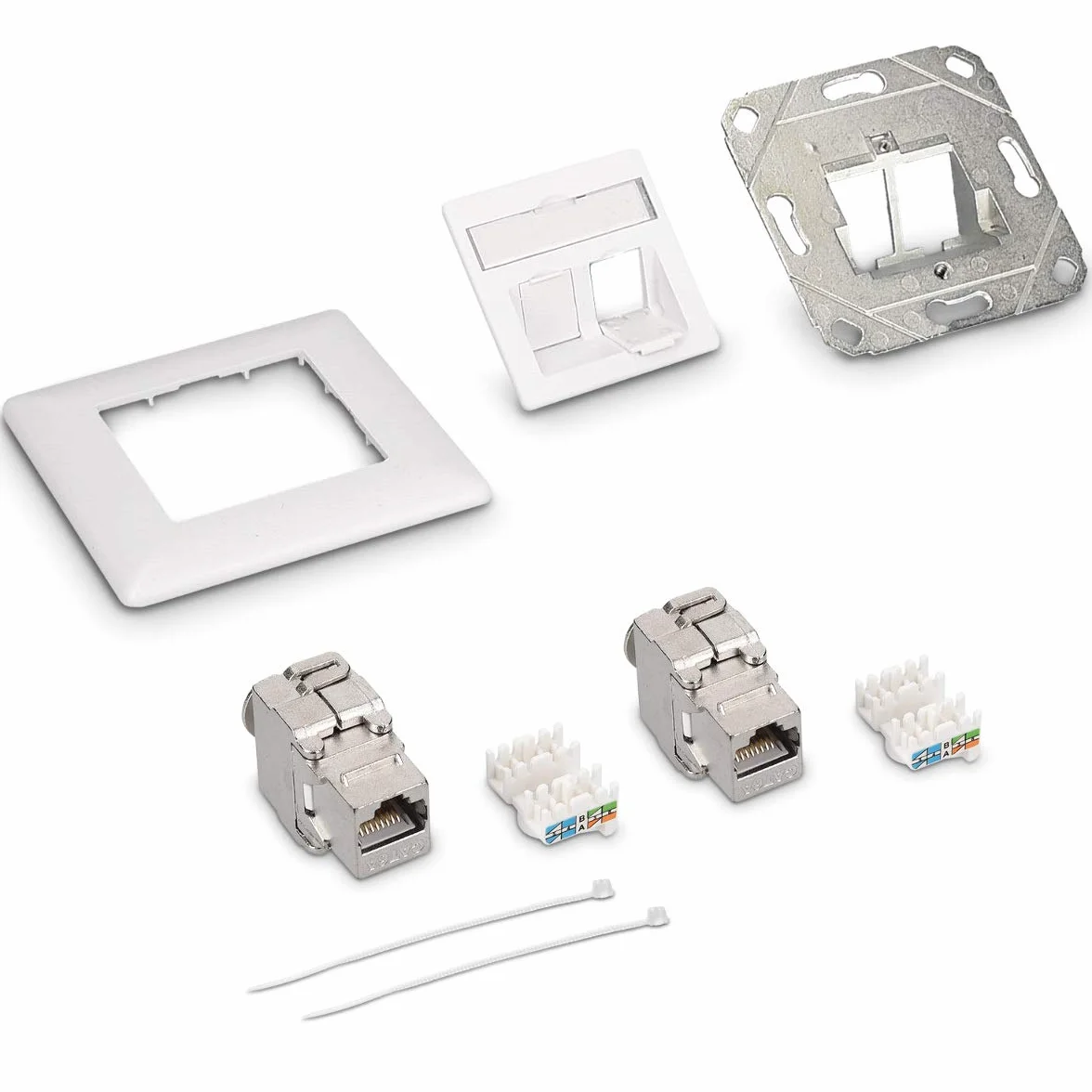 kwmobile Módulo Keystone Cat 6A RJ45 10Gbit/s Carcasa metálica Aplique de Pared Montaje sin Herramientas