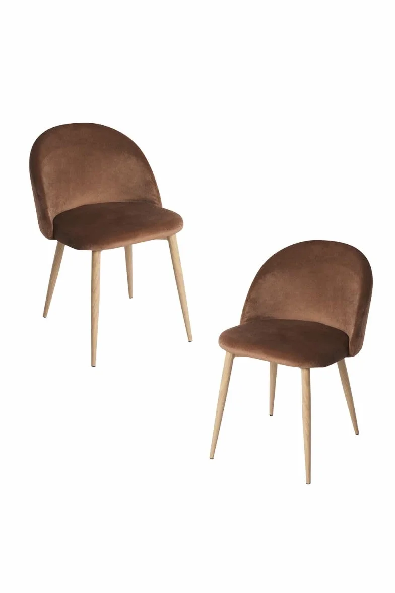 Regalos Miguel - Packs Sillas Comedor - Pack 2 Sillas Vint Terciopelo - Marrón
