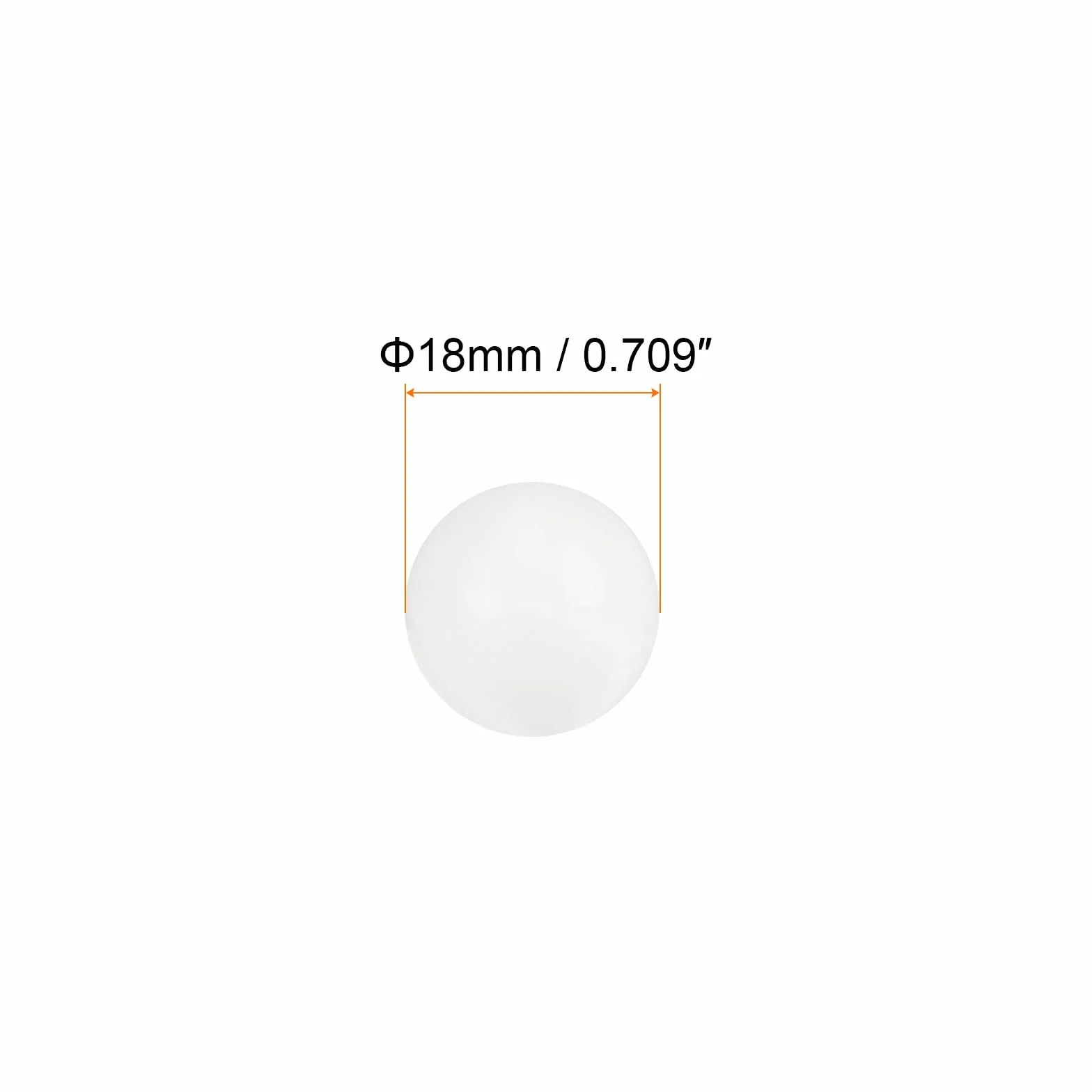 sourcing map 2uds PA Nylon Sólido Plástico Bolas 18mm G3 Precisión Rodamiento Bola
