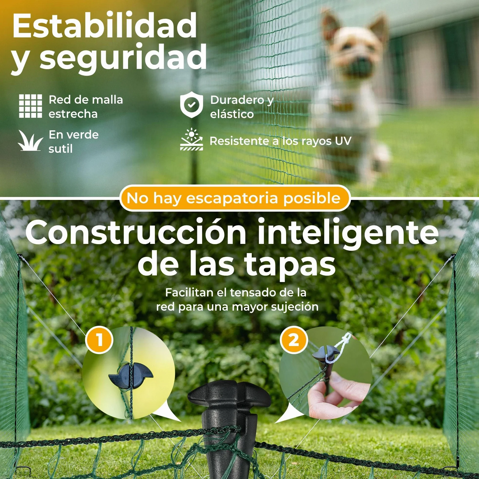 NATURIZ® Valla de perros y pollos en 15m / 20m / 25m x 90cm - malla plastico jardin, Extremadamente Estable, Sin Electricidad, Verde (25m)