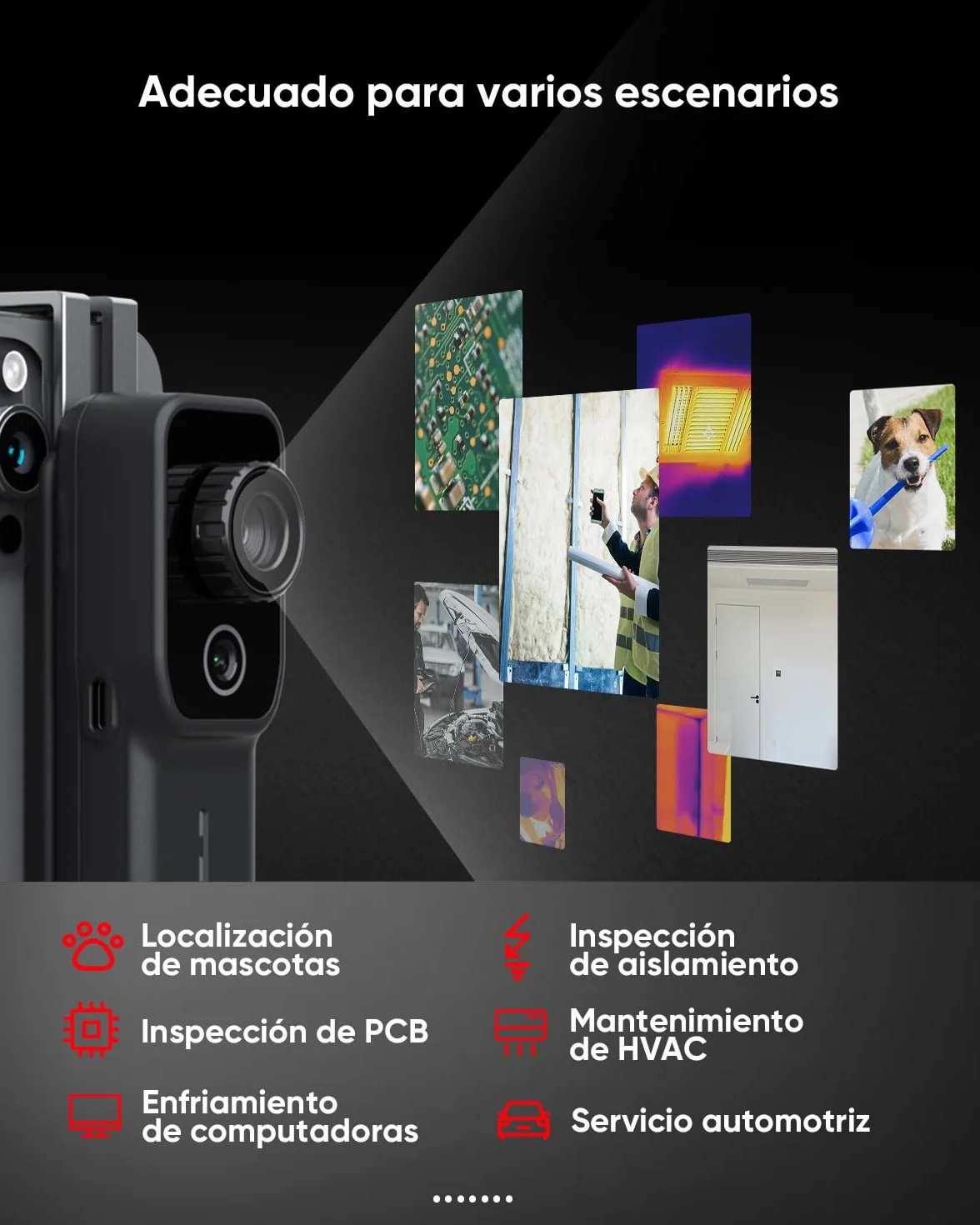 Cámara térmica inalámbrica HIKMICRO Mini2W - iOS/Android, Resolución IR 256x192, cámara térmica con cámara visual, SuperIR 512×384, Enfoque manual, para teléfono/tablet/PC con Windows