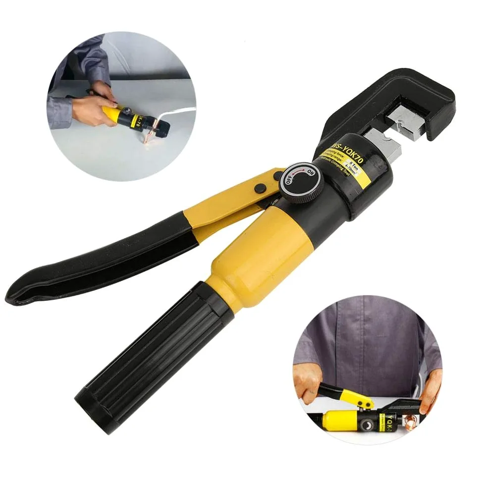 Engarzadora hidráulica, Herramienta de engarzado hidráulico de 8 toneladas, Herramienta de engarzado de terminal de cable de alambre hidráulico Herramienta de engarzado 16 dados 4-70mm²