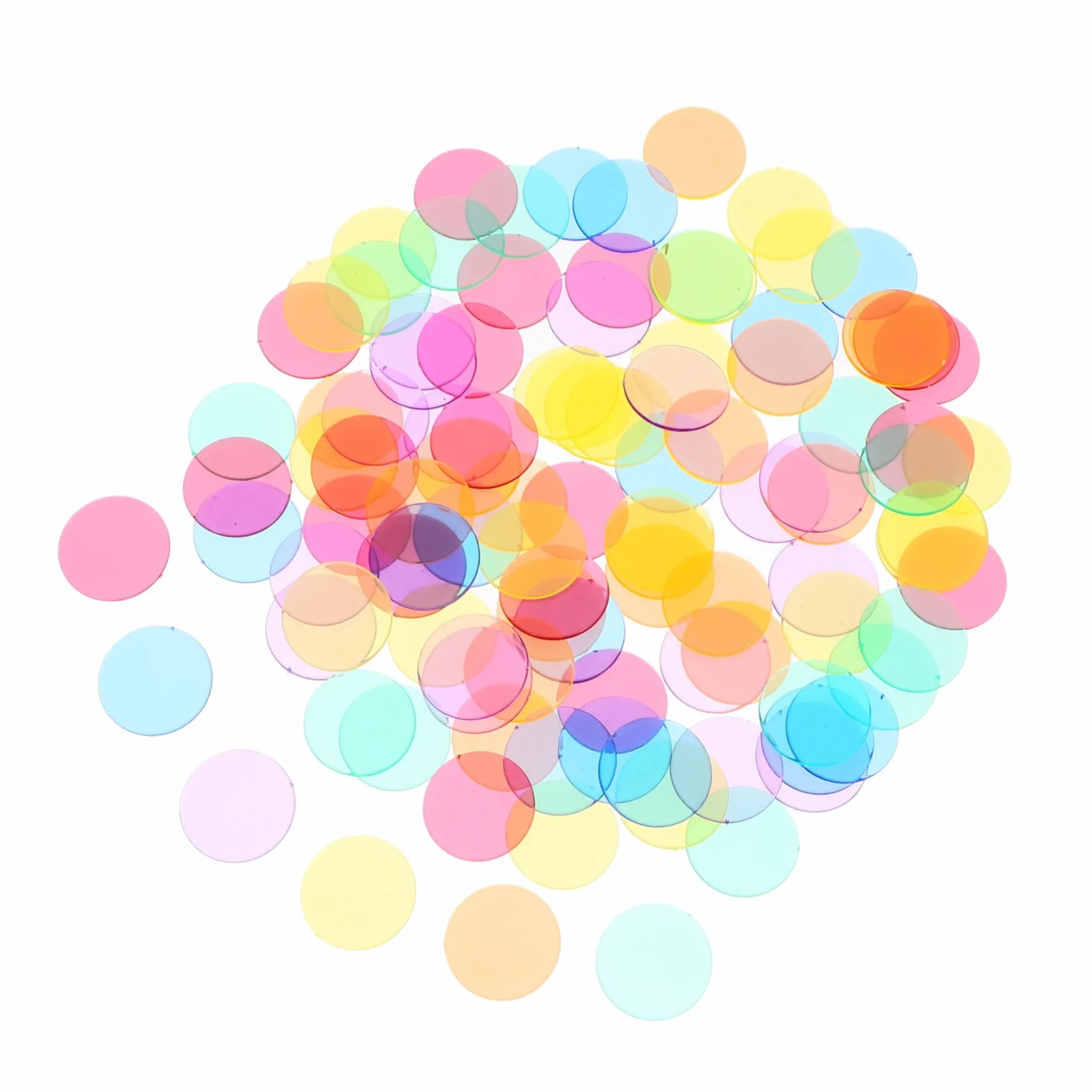 Fichas Transparentes de 19mm para Bingo y Juegos Educativos, 100 Piezas de Plástico Abs