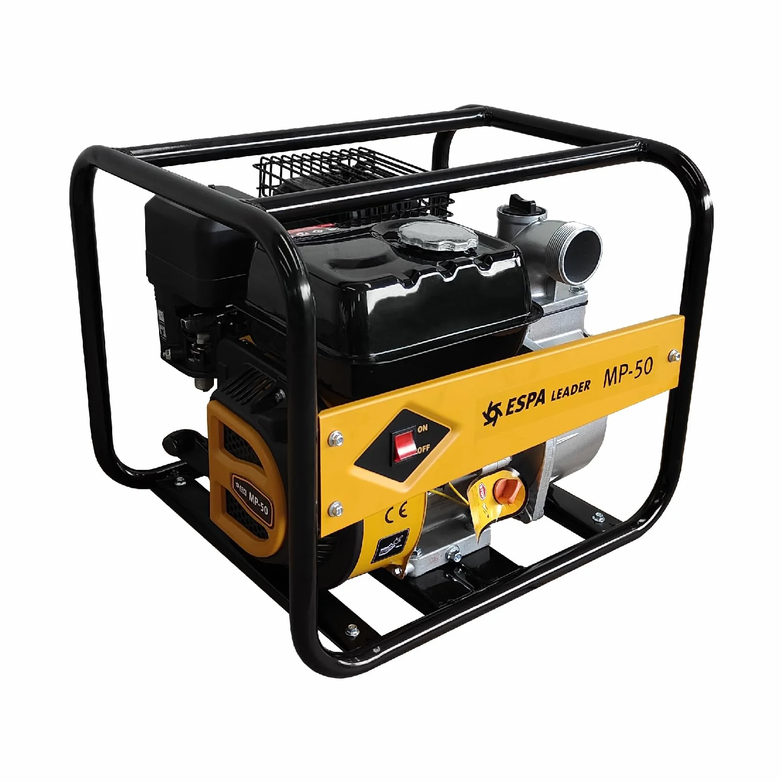 ESPA LEADER Motobomba MP-50, Motor Gasolina 4 Tiempos, Caudal Máx 32.000 l/h, Autonomía 2,2 h, Bomba de Agua para Achique, Vaciados de Emergencia, Inundaciones y Riego Agrícola