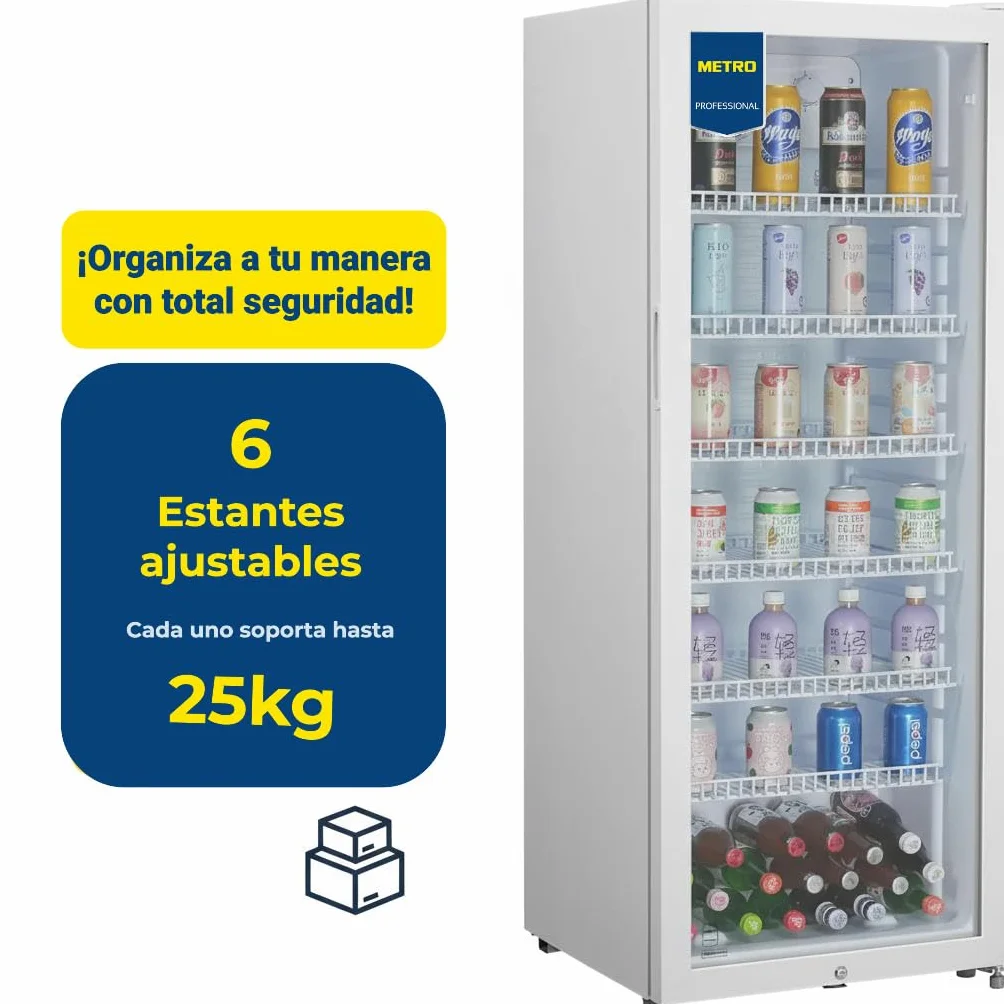 METRO Professional Frigorífico para Bebidas GSC4240, 237 L, Blanco, 54 x 54.5 x 139.5 cm